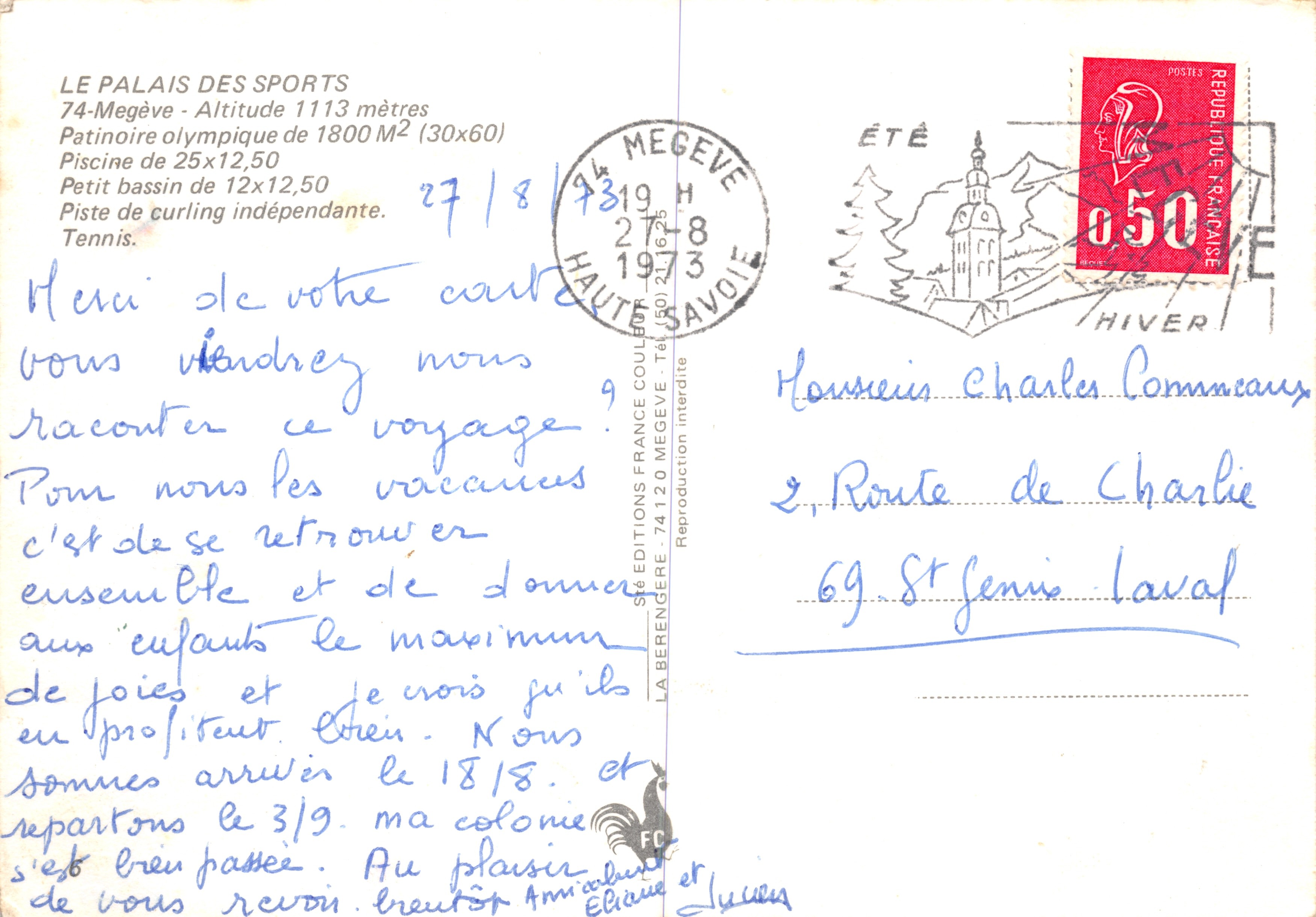 Paleis van de Sport — Megève Haute-Savoie — uitgever Séditions France Coulée — Achterkant