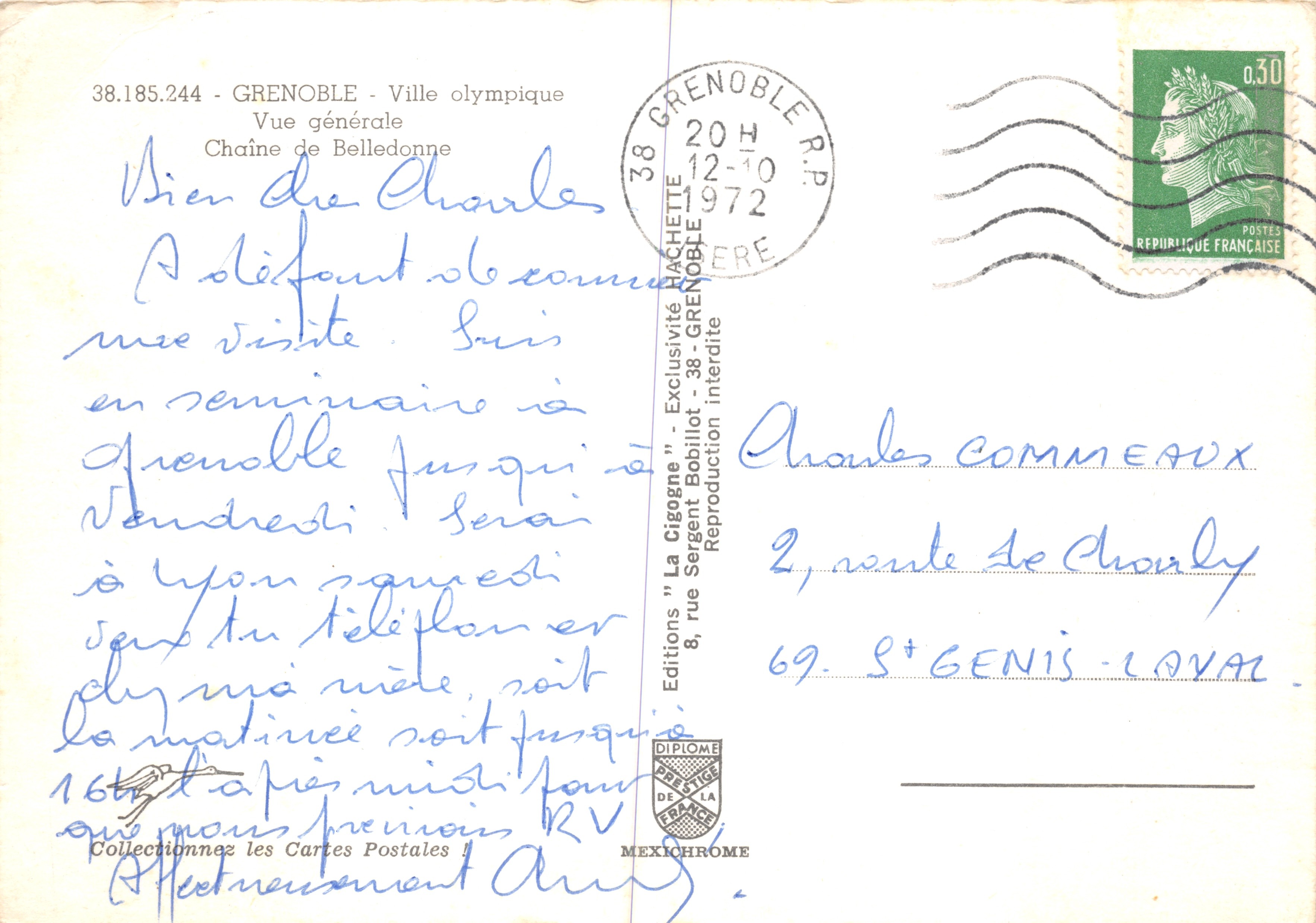 Grenoble — Vista general Cadena de Belledonne — Éditions IRIS — Reverso