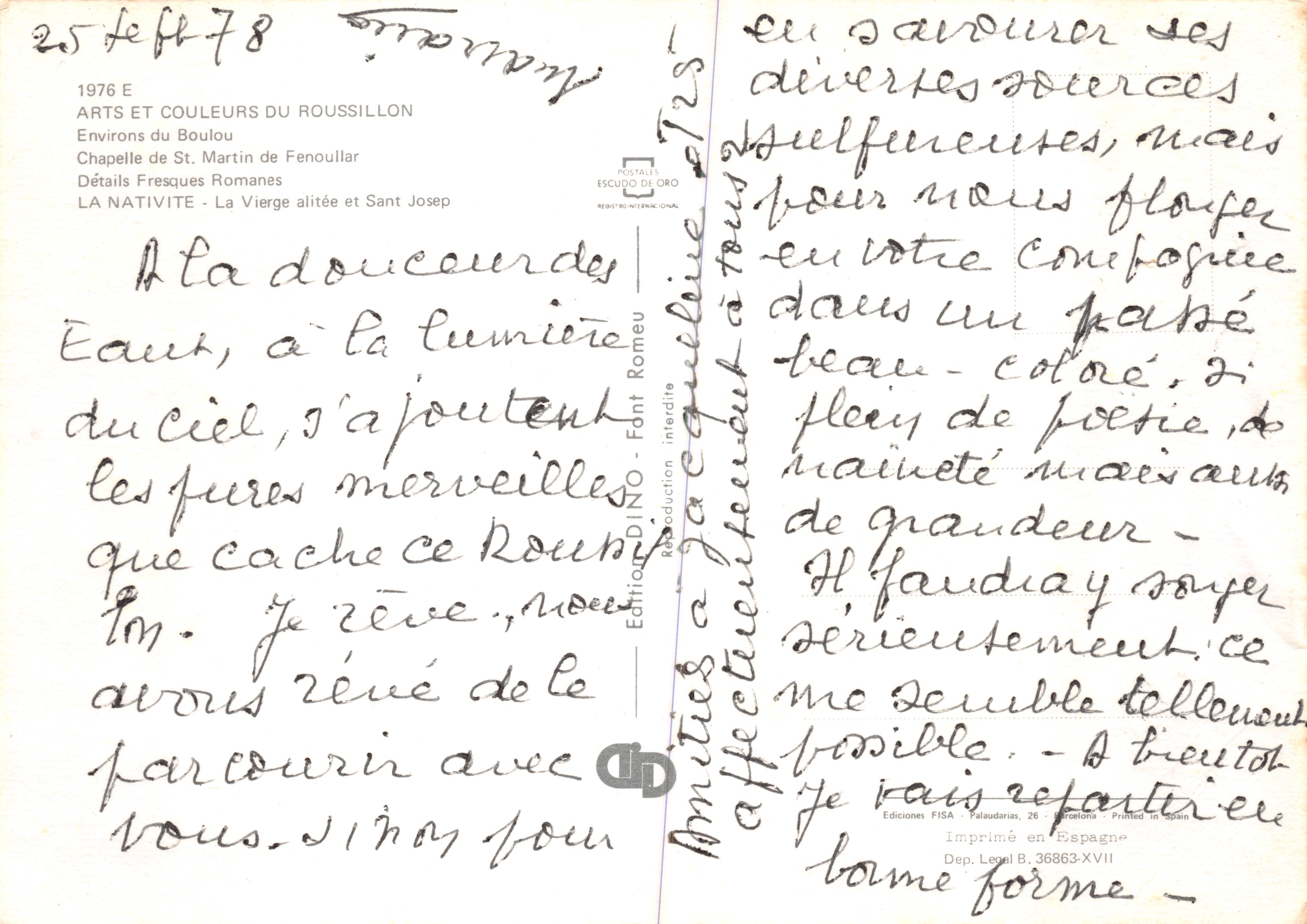 De Geboorte — De stillende Maagd en Sint Jozef — Edities FISA, serie 26 — Achterkant