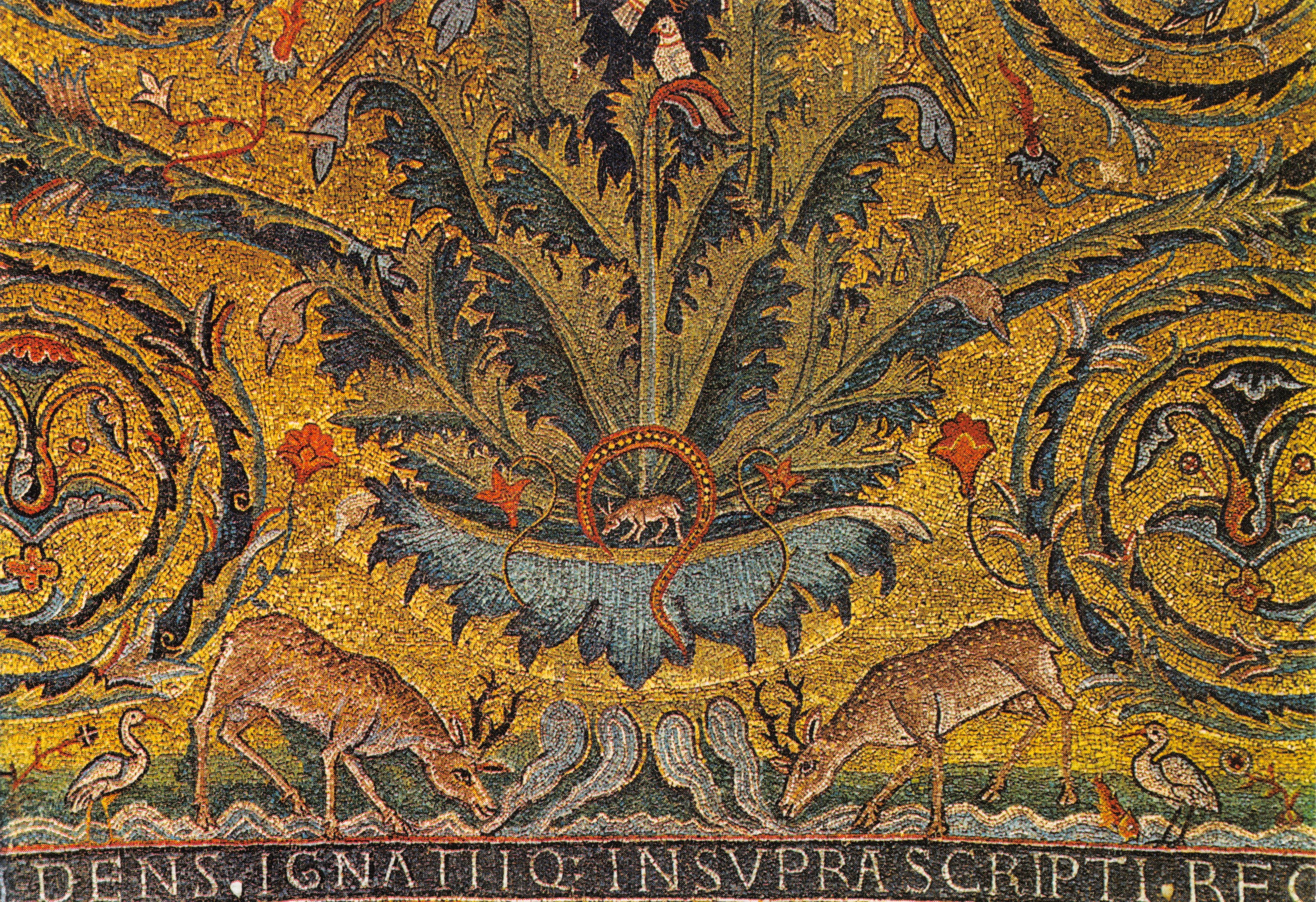 Basilique de S. Clément - Mosaïque de l'abside — L'Arbre de la Vie (XIIe siècle) — éditeur KINA ITALIA - Milano, n° 29