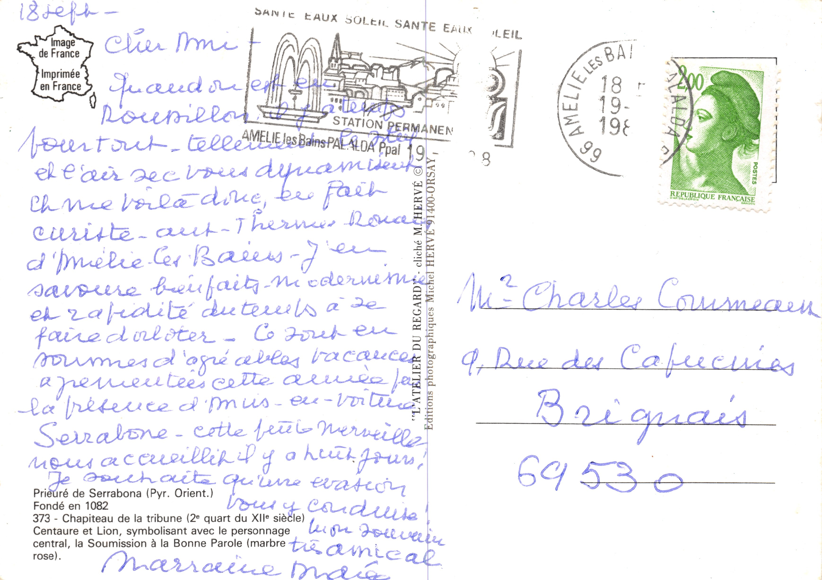 Prétré de Serrabona — Capitello della tribuna (secondo quartiere del XII secolo) — Editore: France Stampa in Francia — Verso