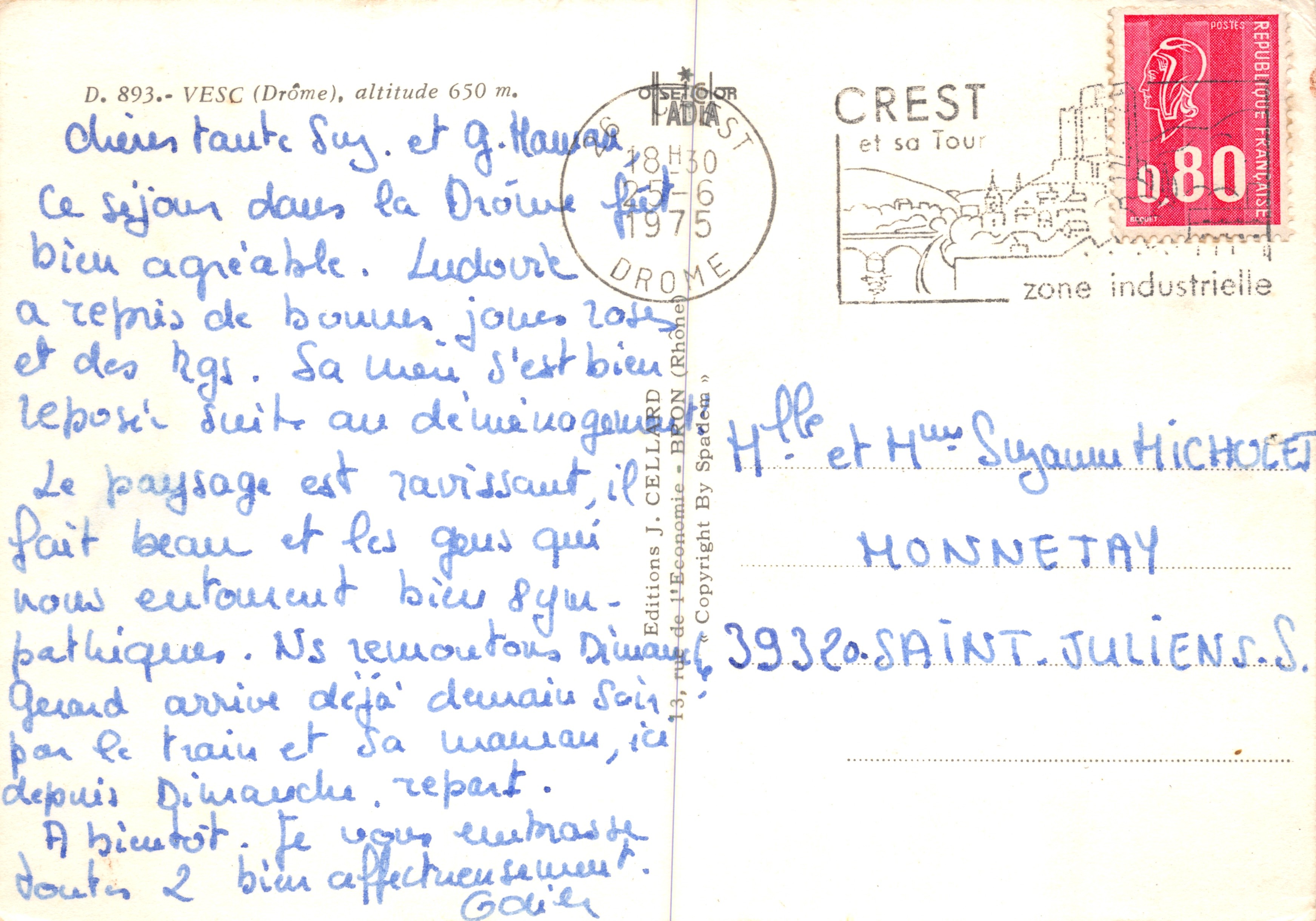 VESC — land van de specht en het echte Picodon — Éditions J. CELLARD — Achterkant