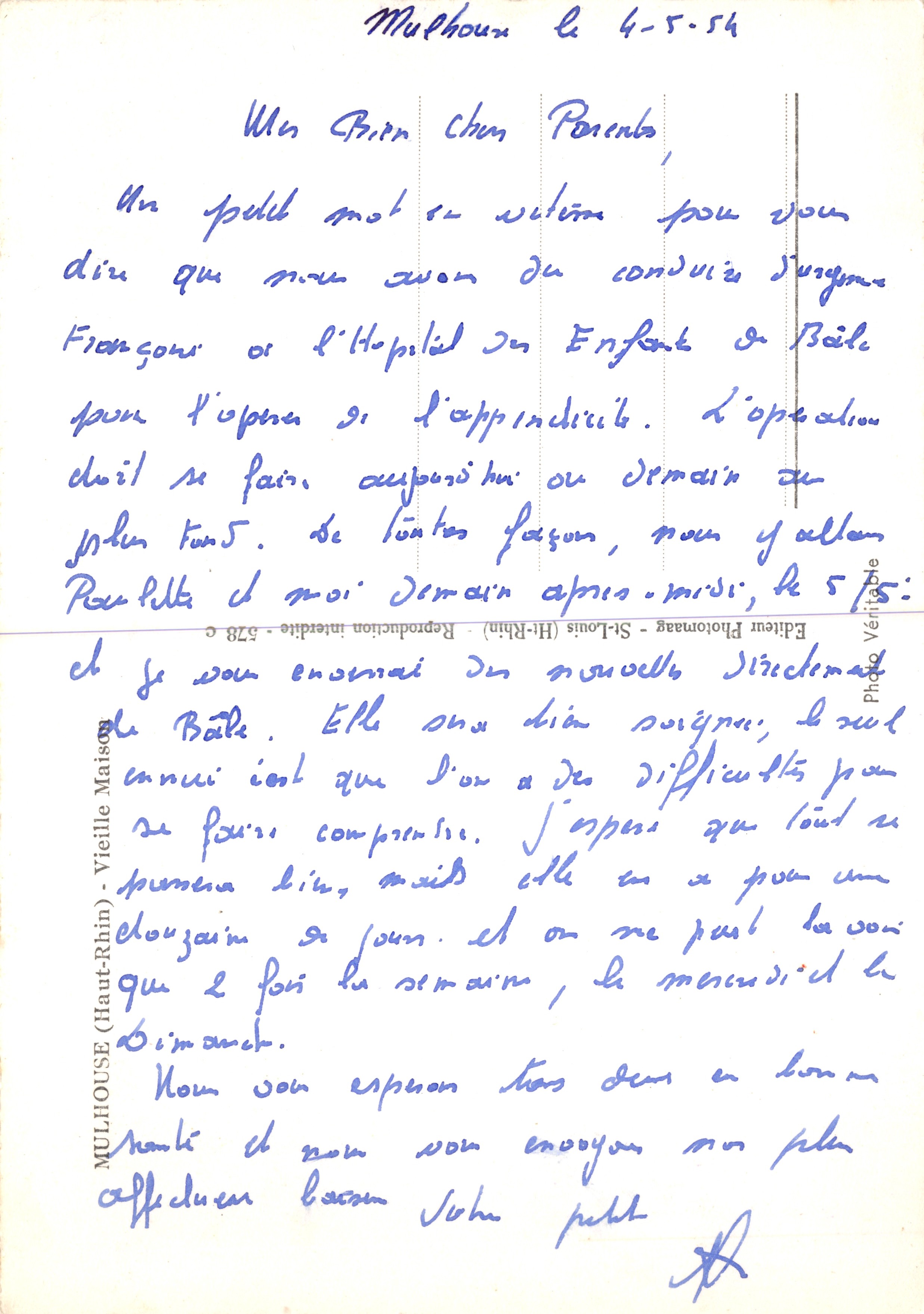 Mulhouse - Palazzo Comunale — editore Photo Véritable — Verso