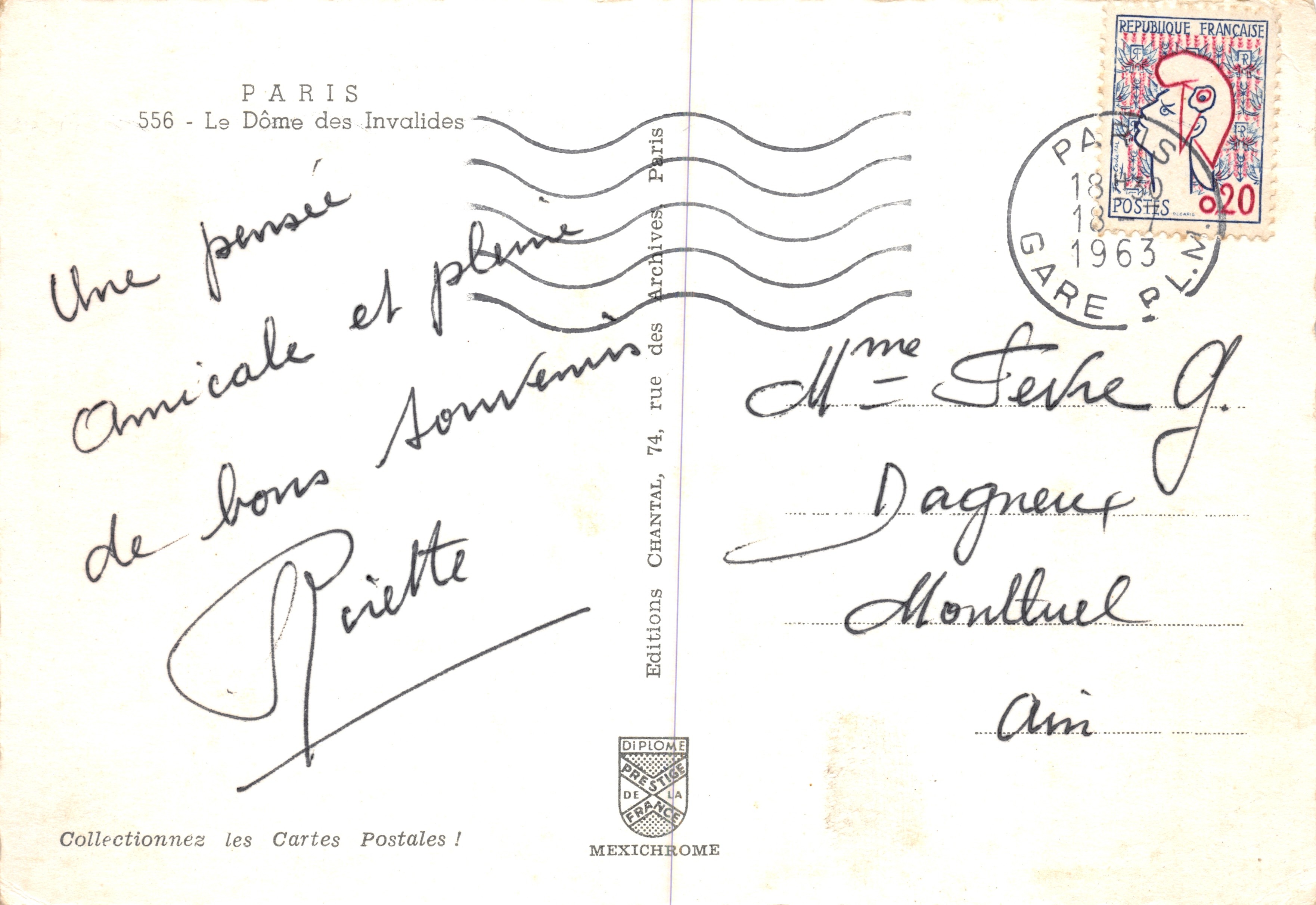 Der Dôme der Invaliden — Verlag IRIS, Nr. 556 — Rückseite