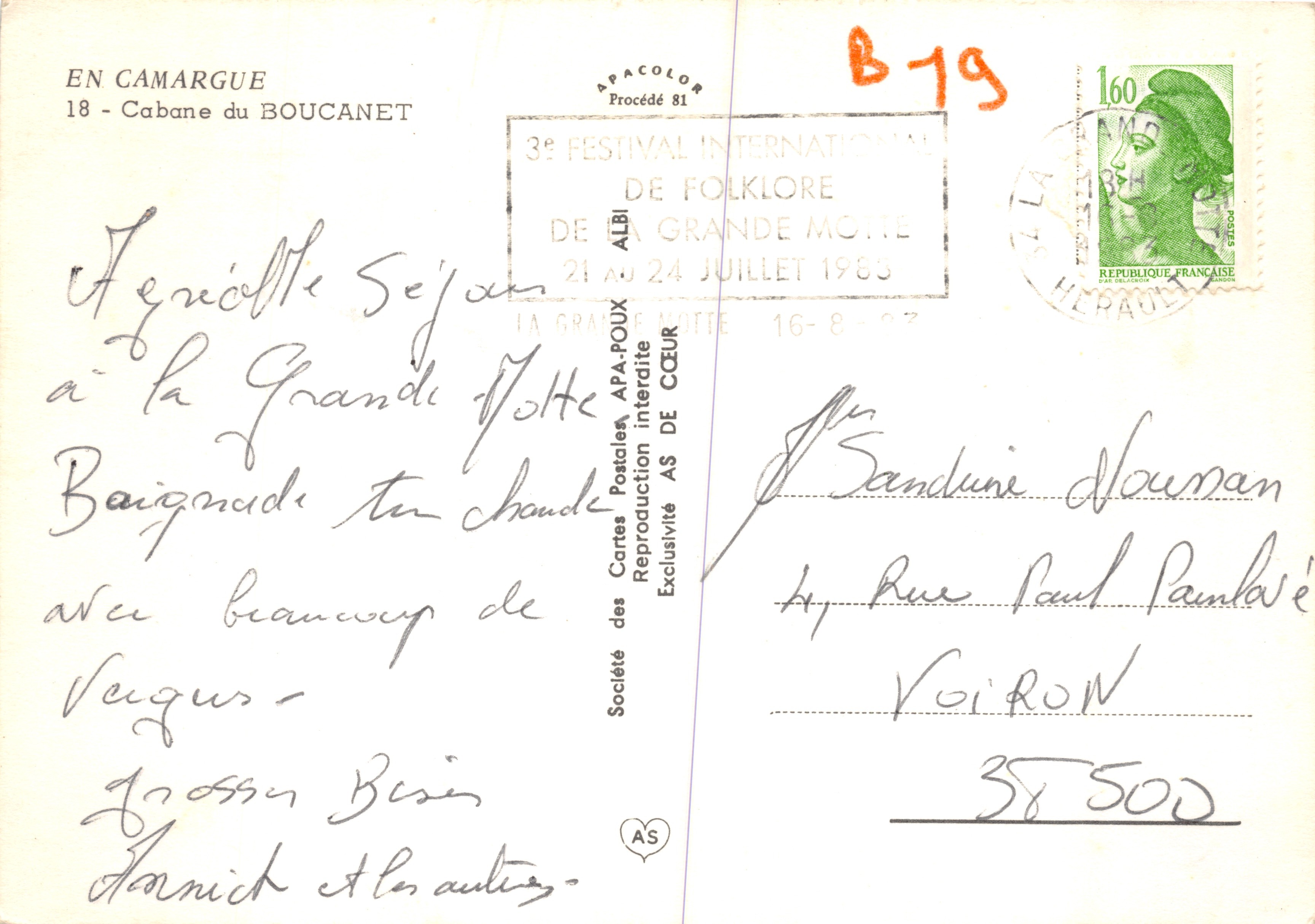 Cabaña del Boucanet — editor AS, n.º B19 — Reverso