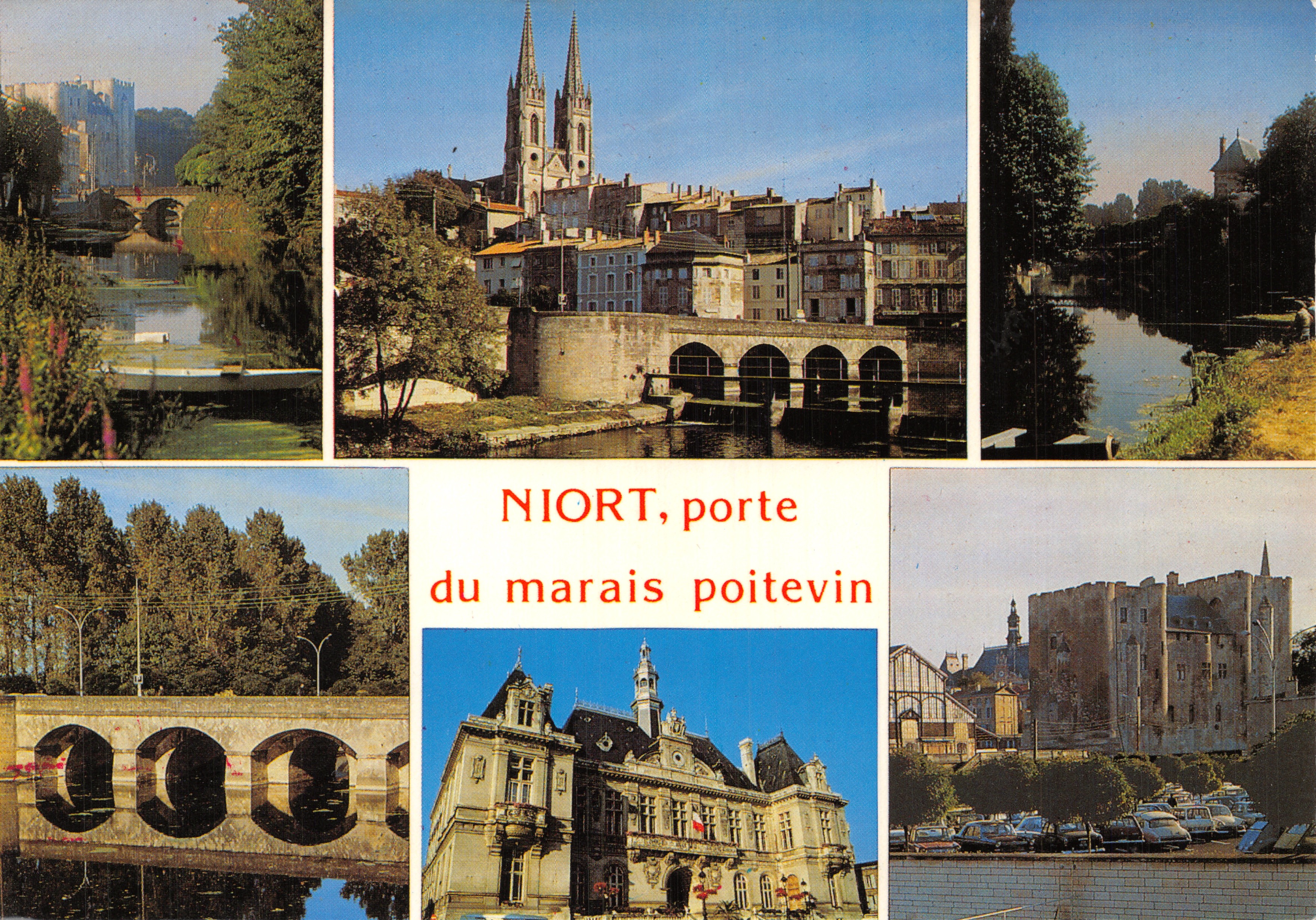 Niort, poort van het Marais Poitevin — panoramische weergave met uitgever Pierre Artaud & Cie