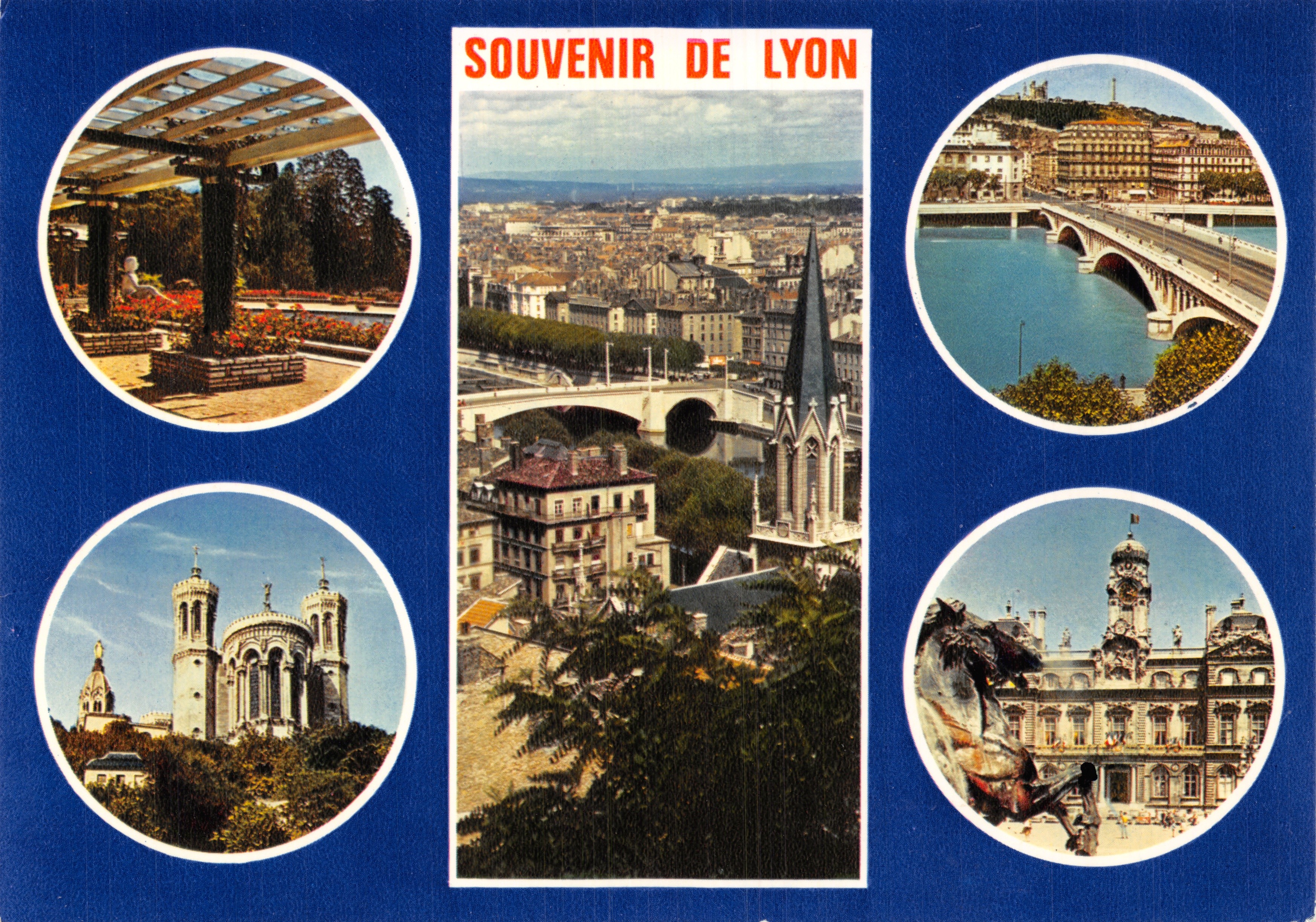 Lyon — vista panorámica y sitios emblemáticos — Recuerdo de Lyon, editado por TROLLIET & Fils
