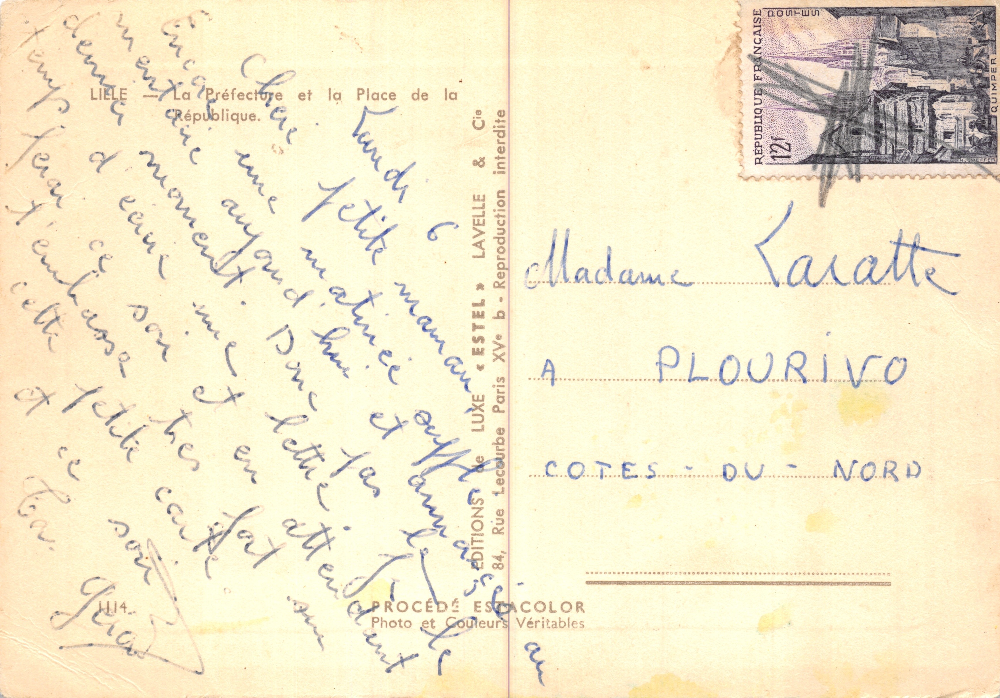 La Préfecture et la Place de la République — Éditeur Estel, n° HJ4 — Reverso