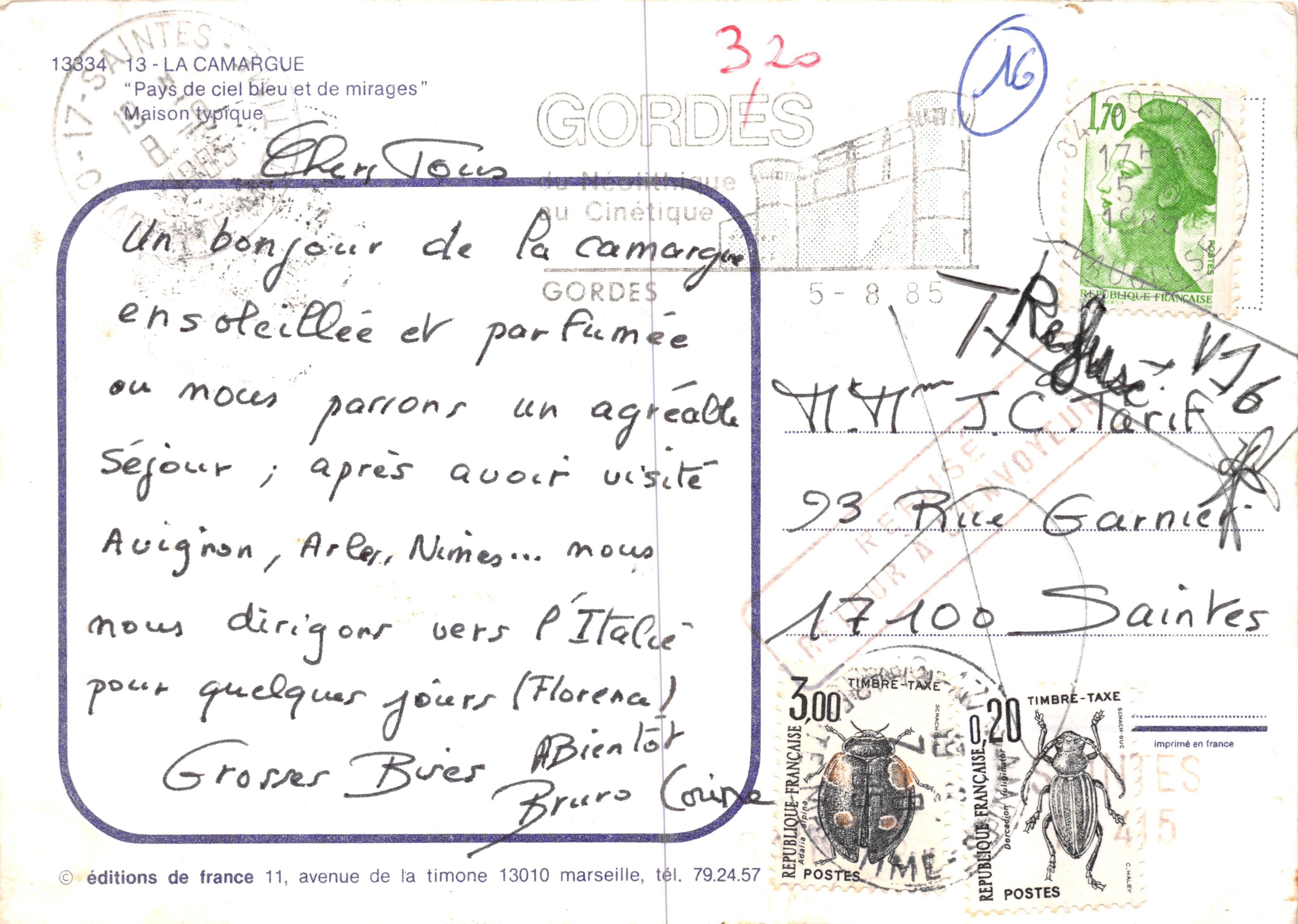 La Camargue — Maison typique — éditions de france — Verso