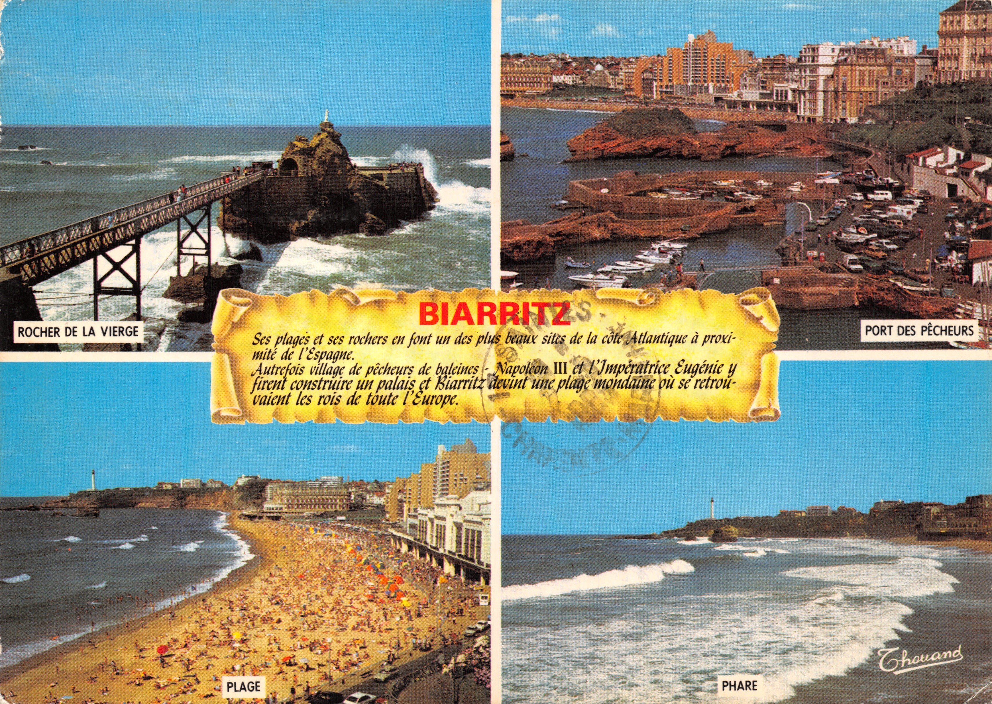 Biarritz — Rocher de la Vierge, Port des Pêcheurs, Plage, Phare — Éditions Thouand