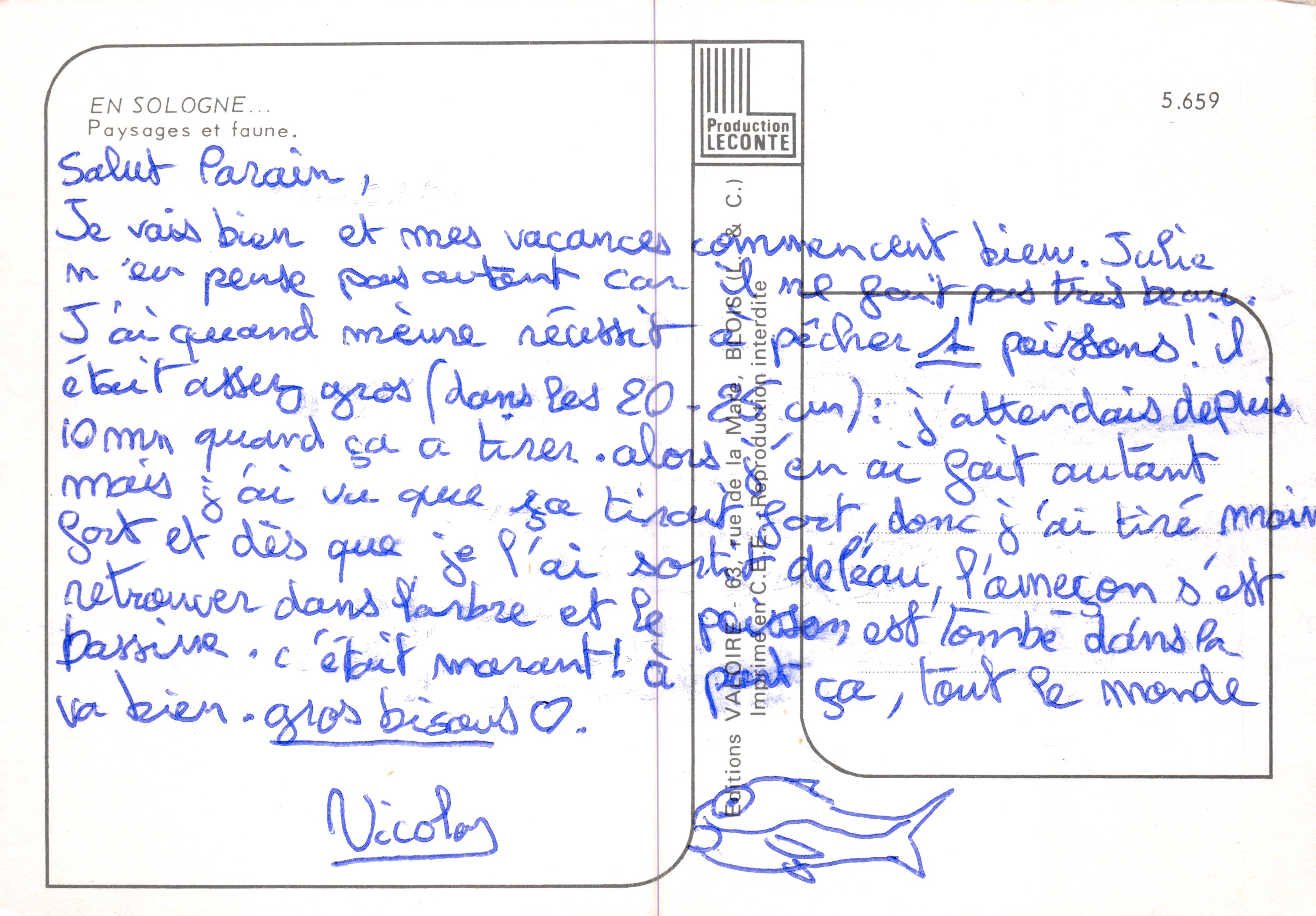 In Sologne — paesaggi e fauna — Editions Leconte — Verso