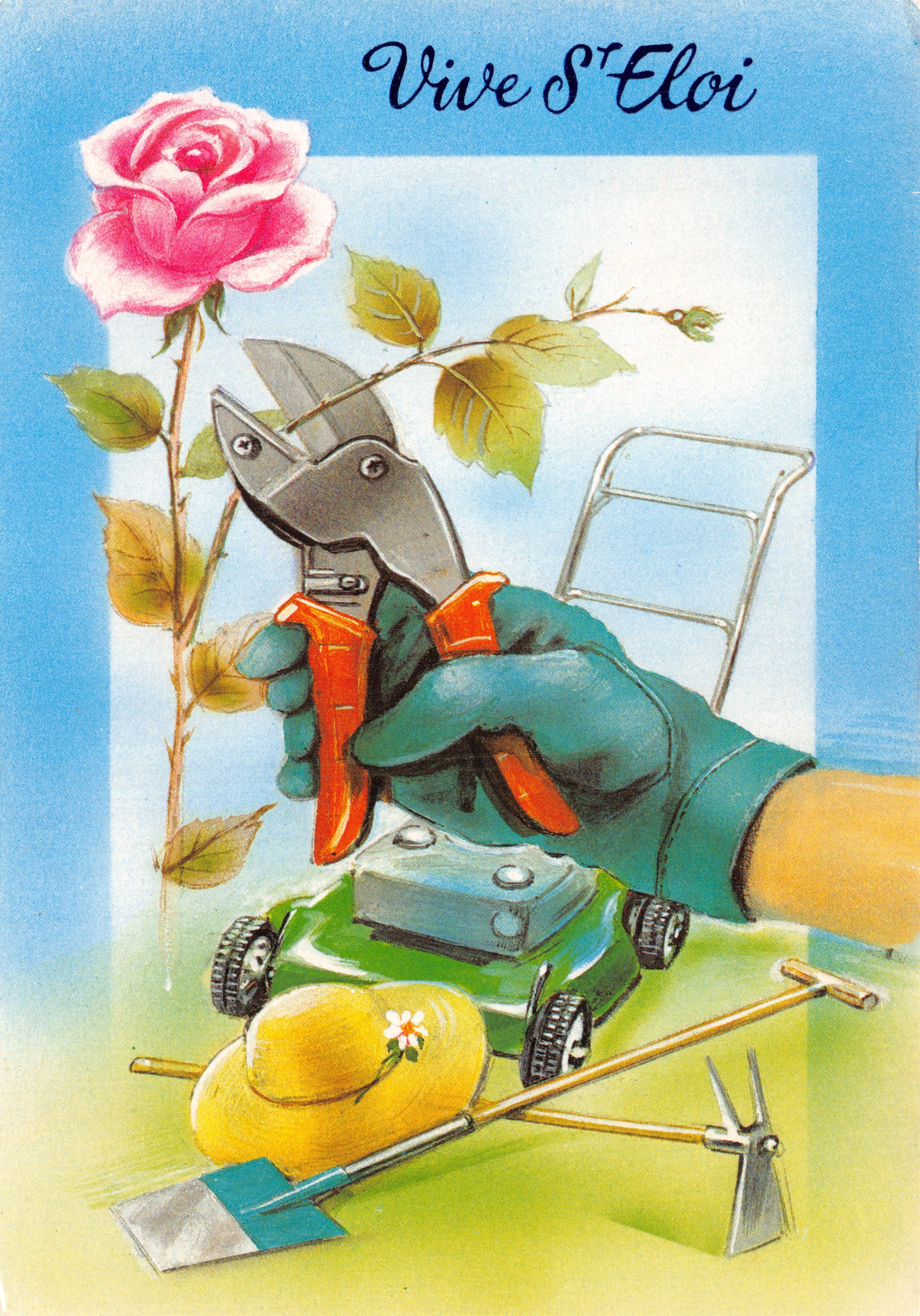 Florista o jardinero — mano guantada cortando una rosa con tijeras — editor ESPRIS