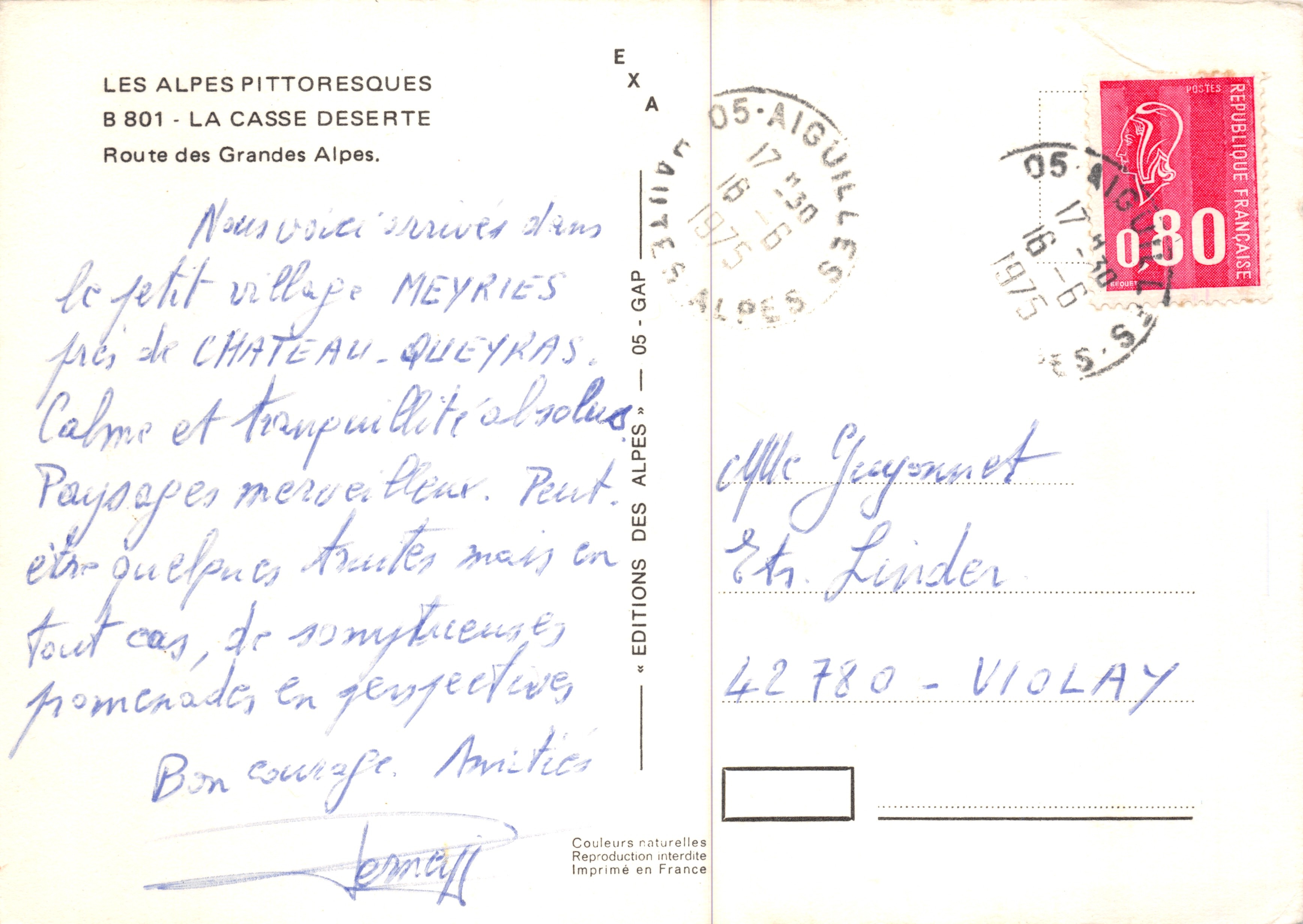 Passo deserto — paesaggio alpino roccioso — Editions des Alpes — Verso
