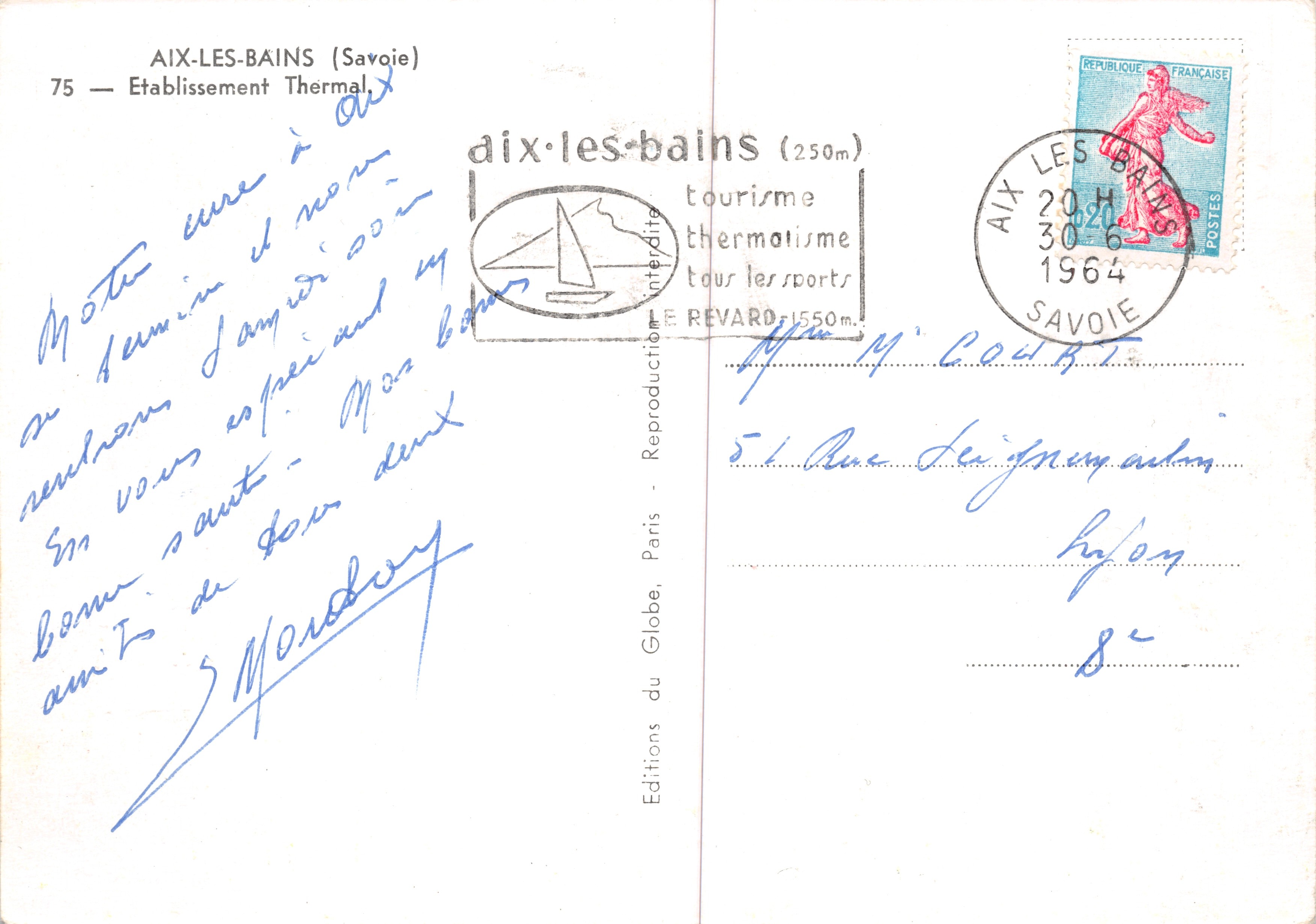 Aix-les-Bains — Théâtre Aloy Gratiàna — Éditions du Globe, Paris — Verso