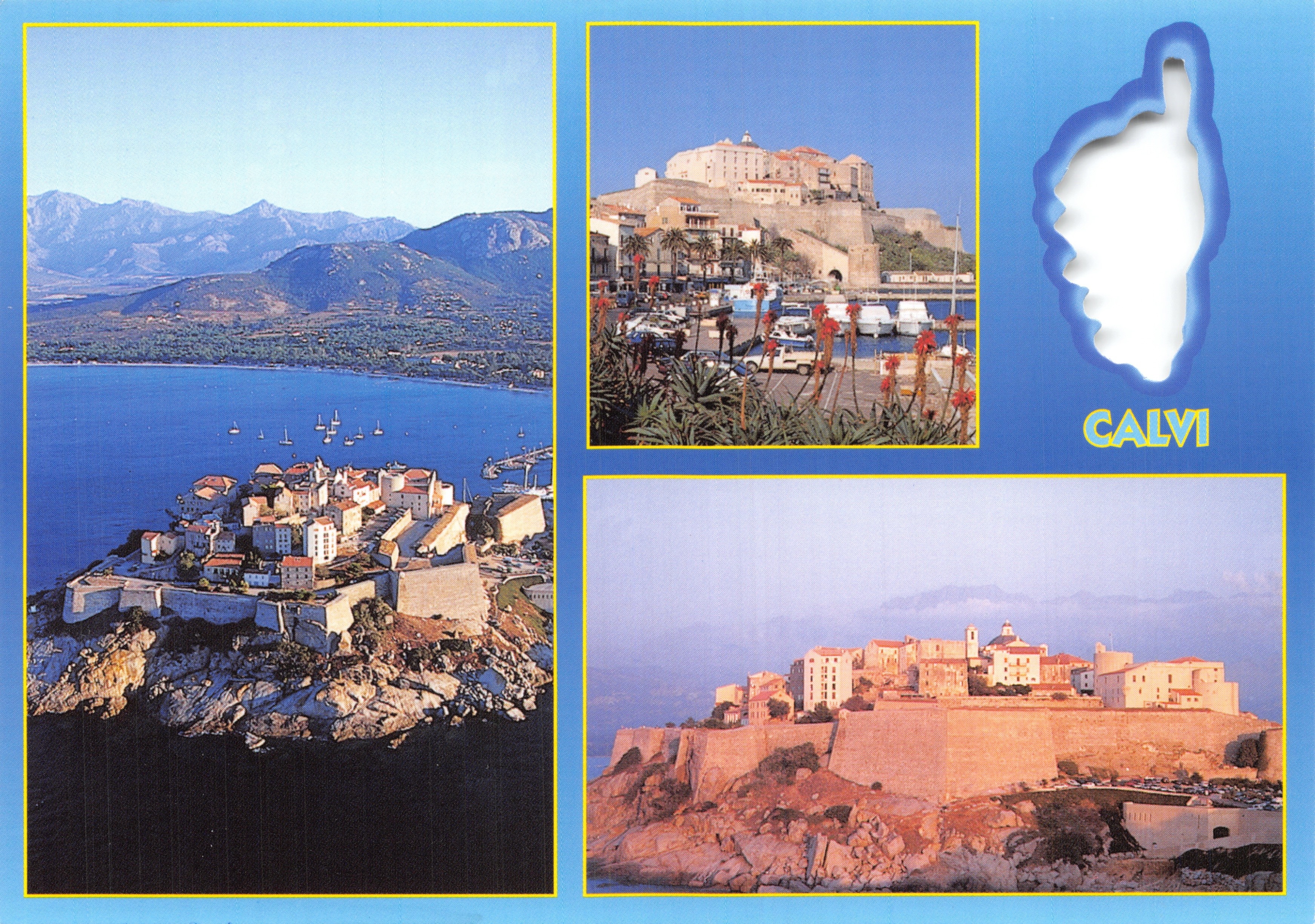 Calvi — panoramische uitzicht en verdedigingswerken — uitgever SARL DESJOBERT