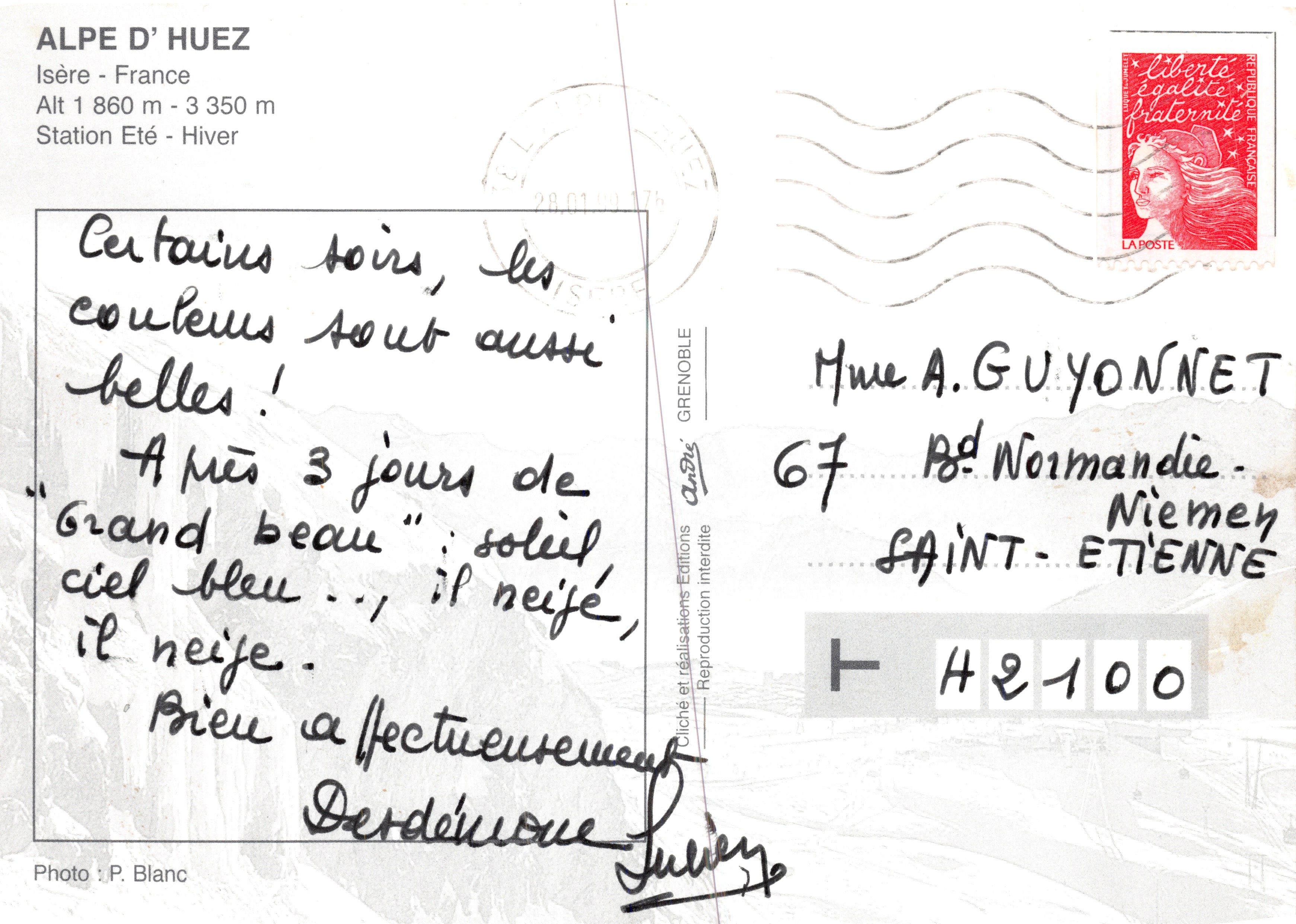 Alpe d'Huez — panoramische sneeuwige uitzicht met ijsklif — Éditions Interdite — Achterkant