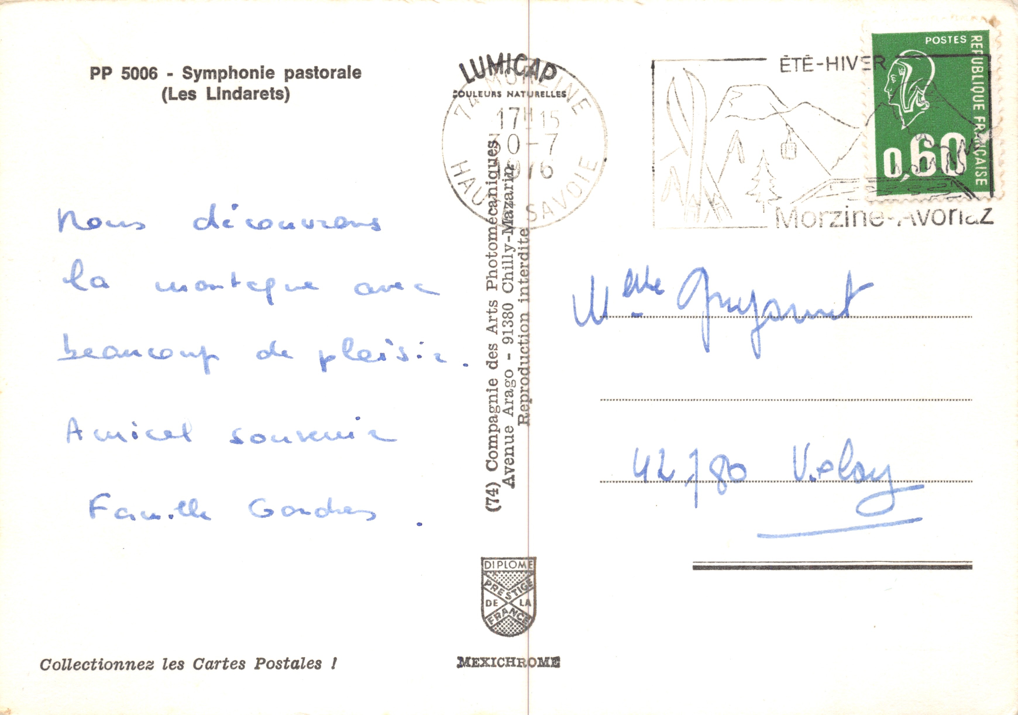 Capre su un tetto di una capanna montana — Les Lindarets, Savoie — editore IRIS — Verso