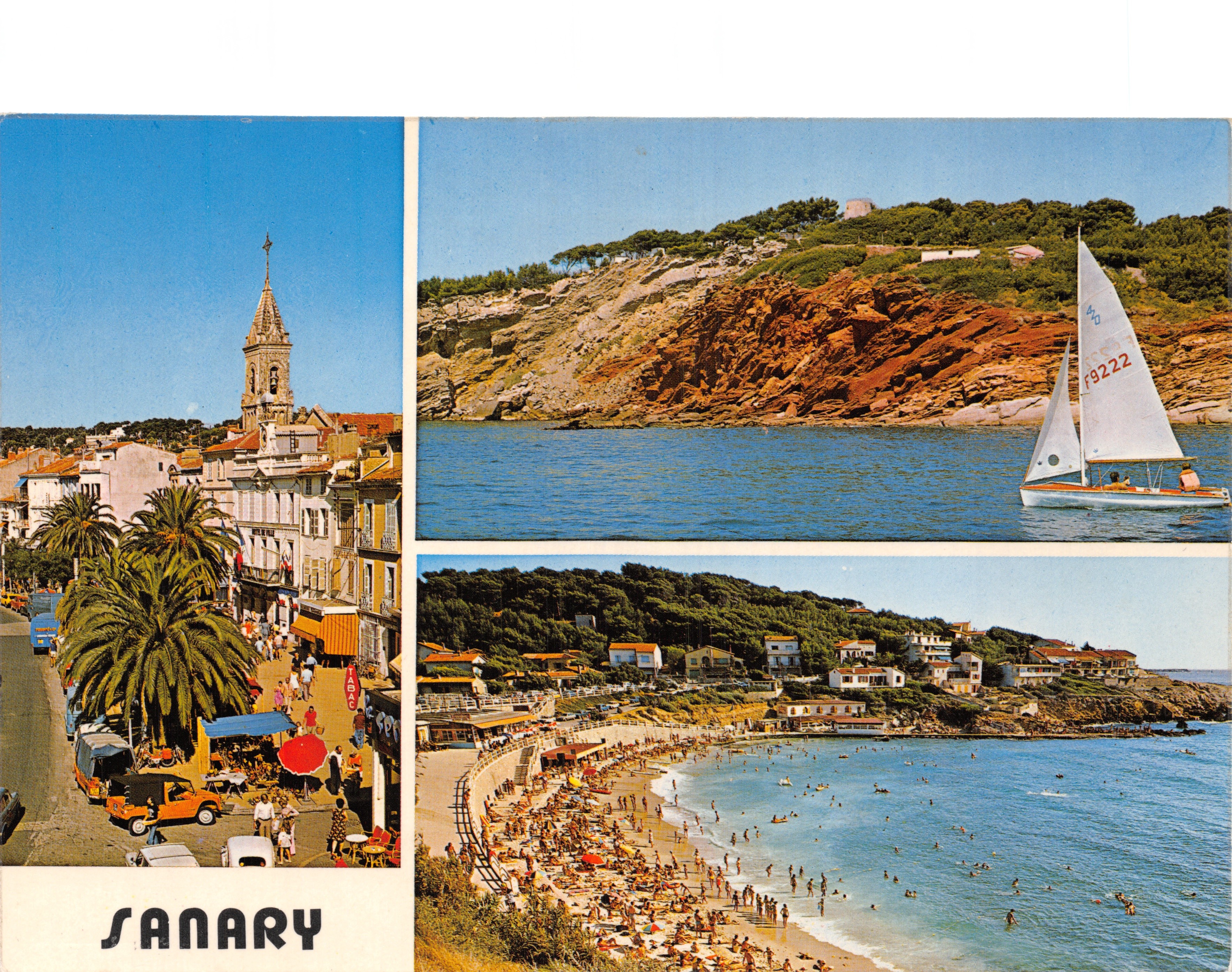 Sanary — view of the town, the port and the beach — Edition AGL