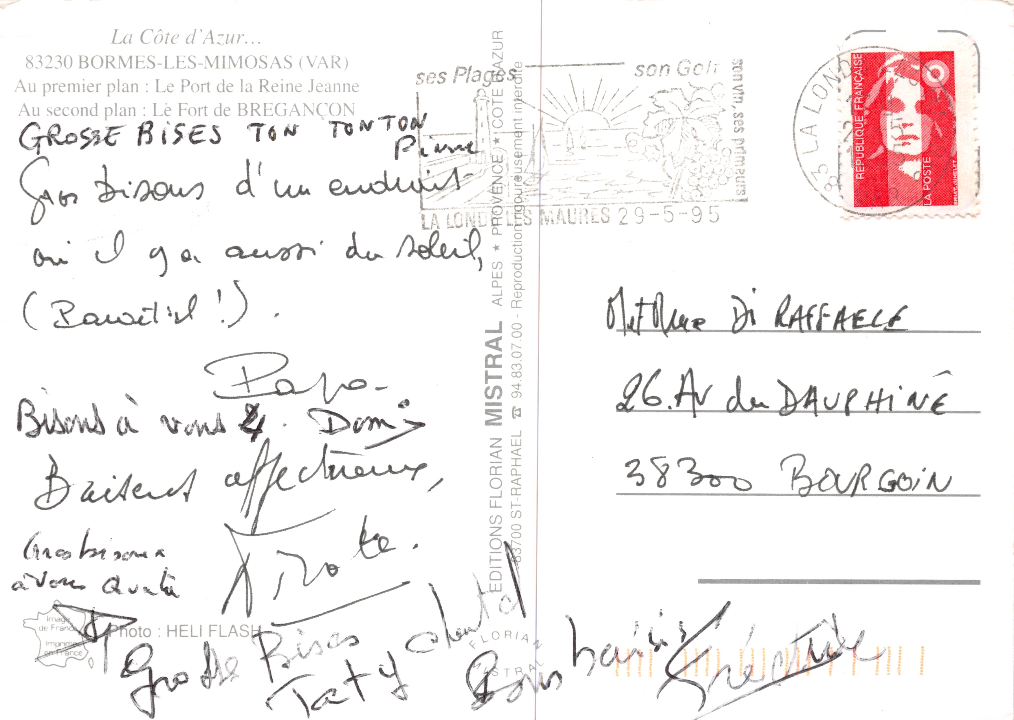 Bormes — vista aerea della baia e del forte — Éditions Florian Mistral — Verso