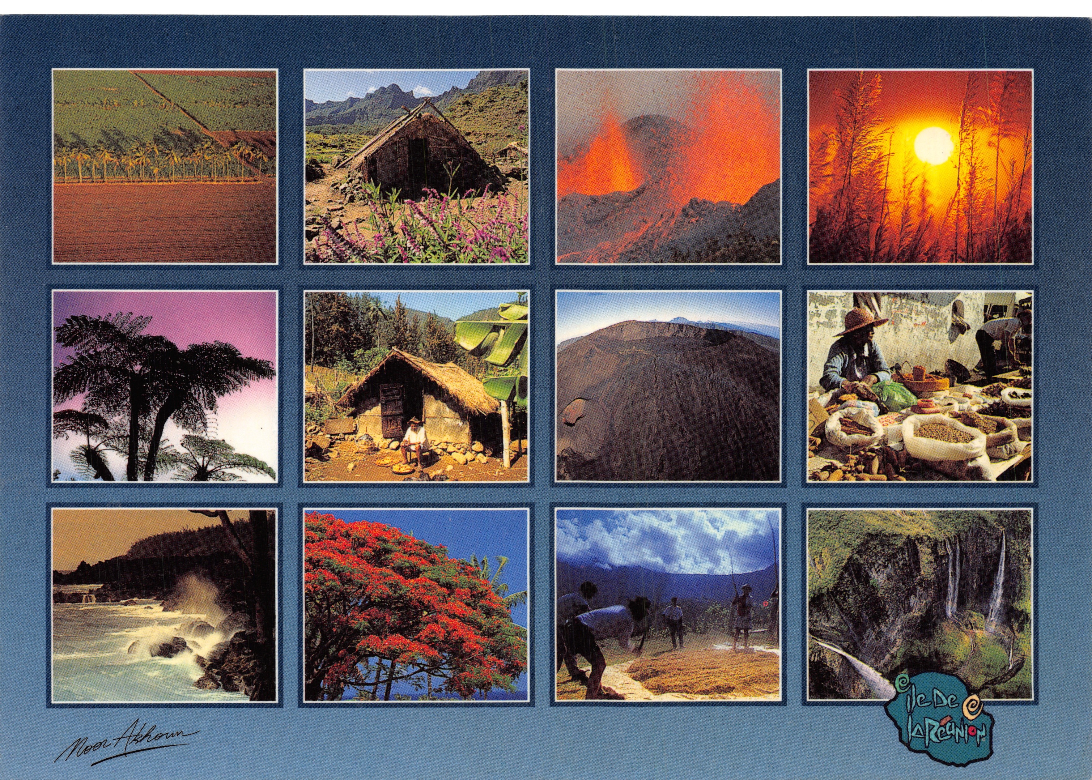 Île de La Réunion — vue panoramique de paysages et activités — Éditions Noor Ahhoun n°3088