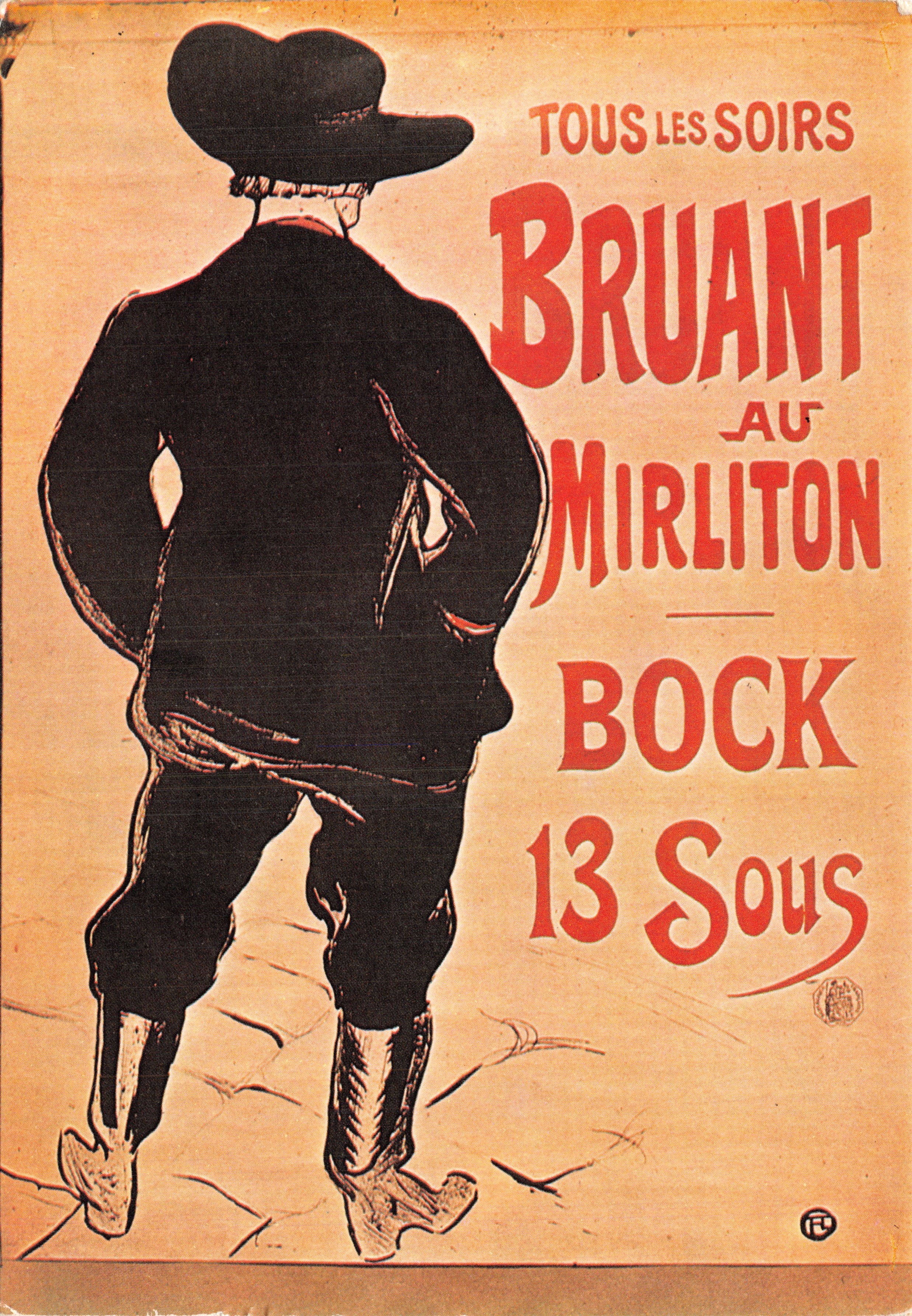 Bruant au Mirliton — Tarjeta postal de espectáculo — Editor DELTA PRODUCTIONS