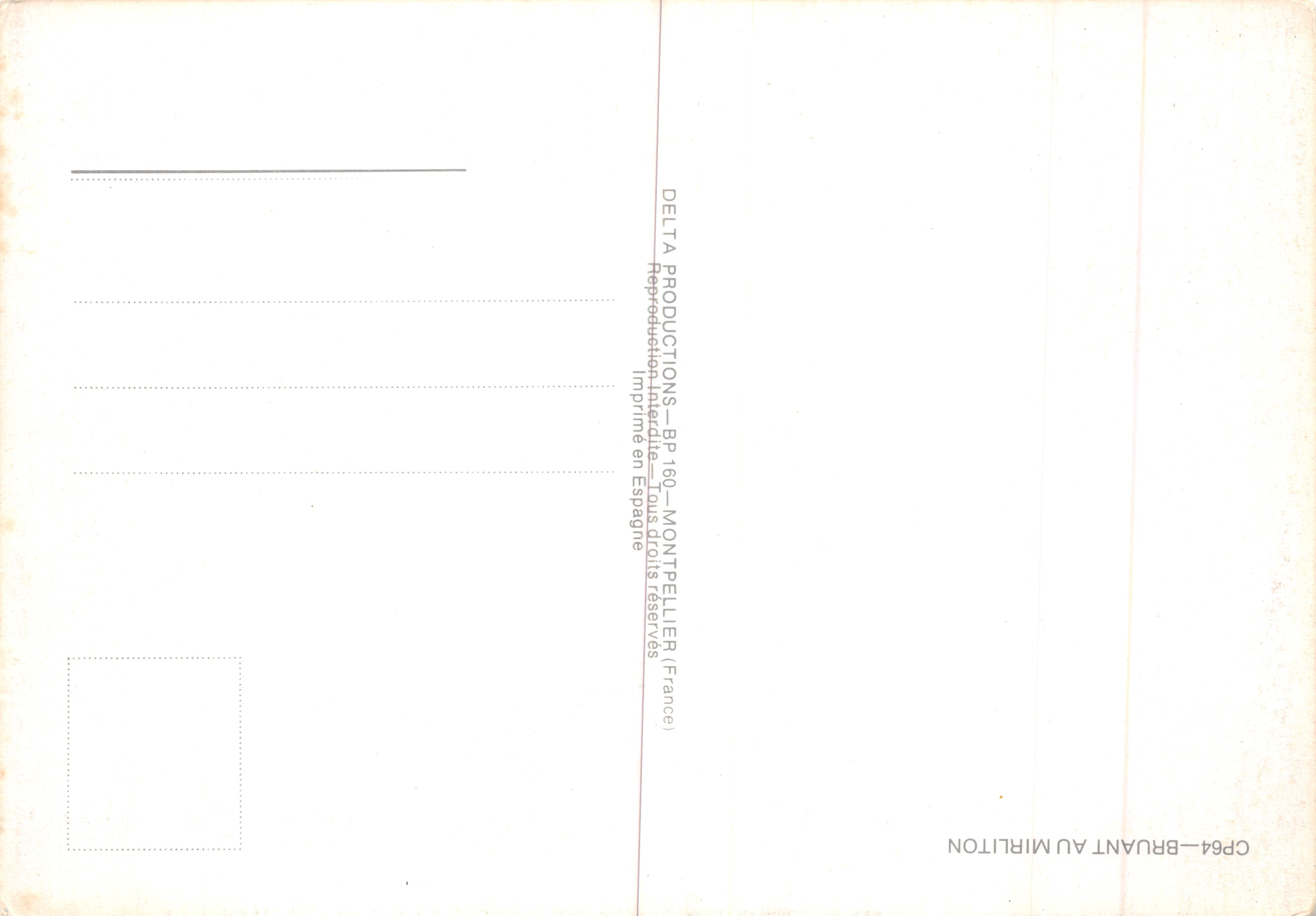 Bruant au Mirliton — Tarjeta postal de espectáculo — Editor DELTA PRODUCTIONS — Reverso