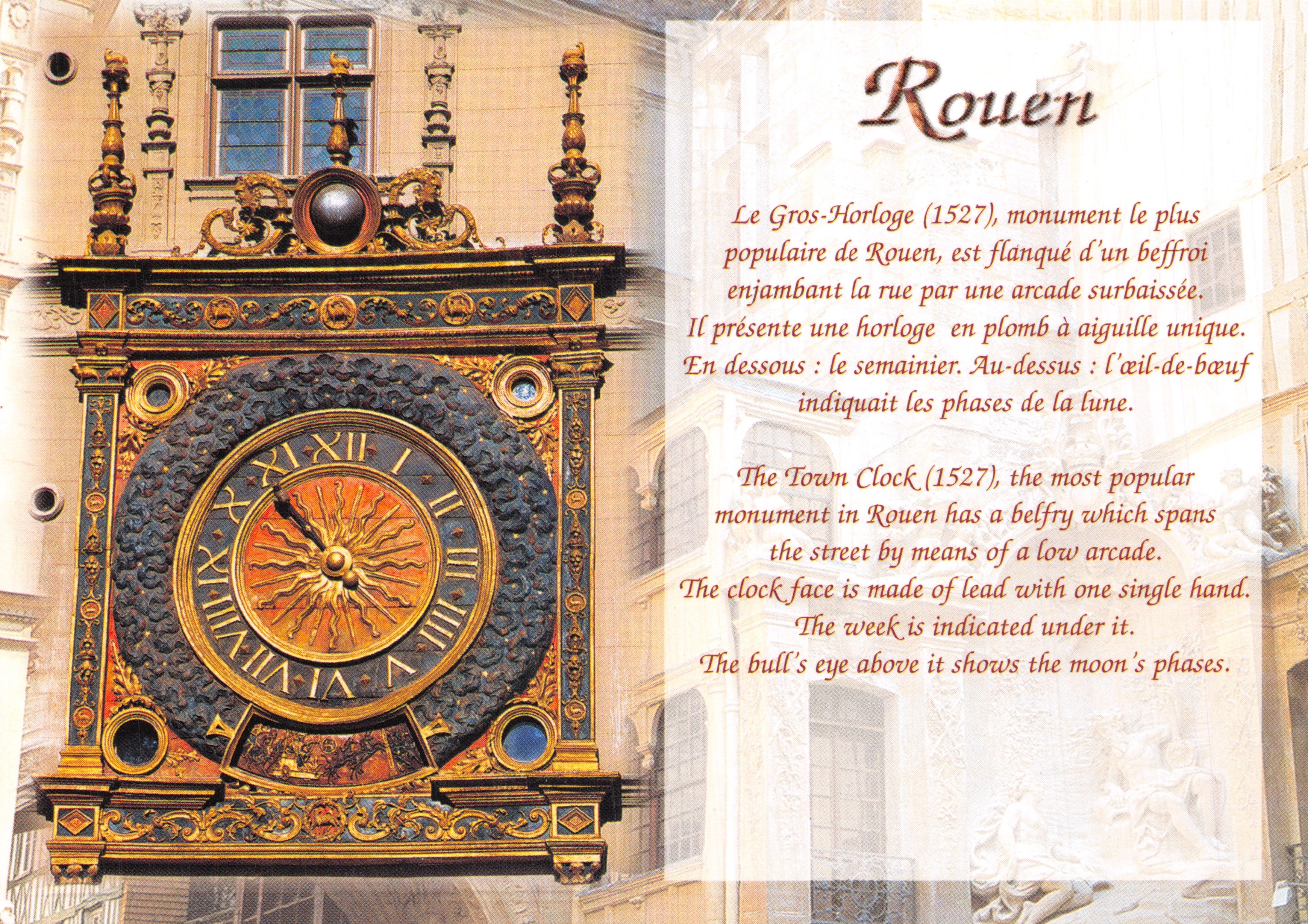 Rouen — Vista del Gros-Horloge (1527) — Éditions Souvenir de Rouen