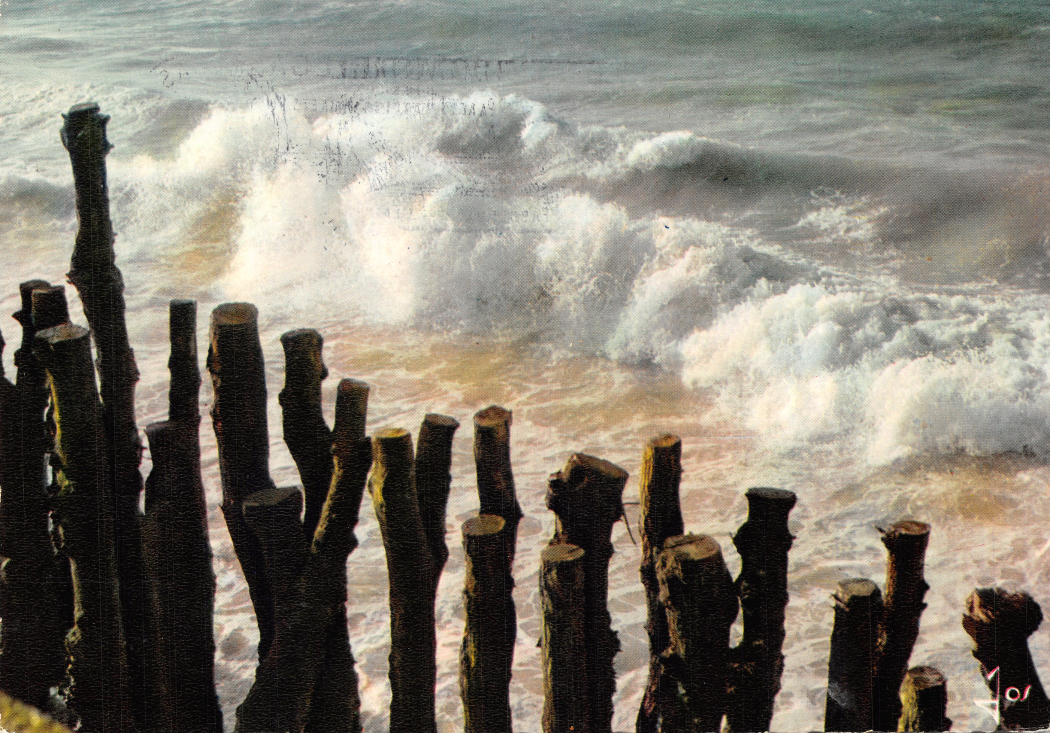 Mare agitato sulla costa di Saint-Malo — Le sue spiagge pittoresche — Edizioni d'Arte JOS, Le Doaré, Charente