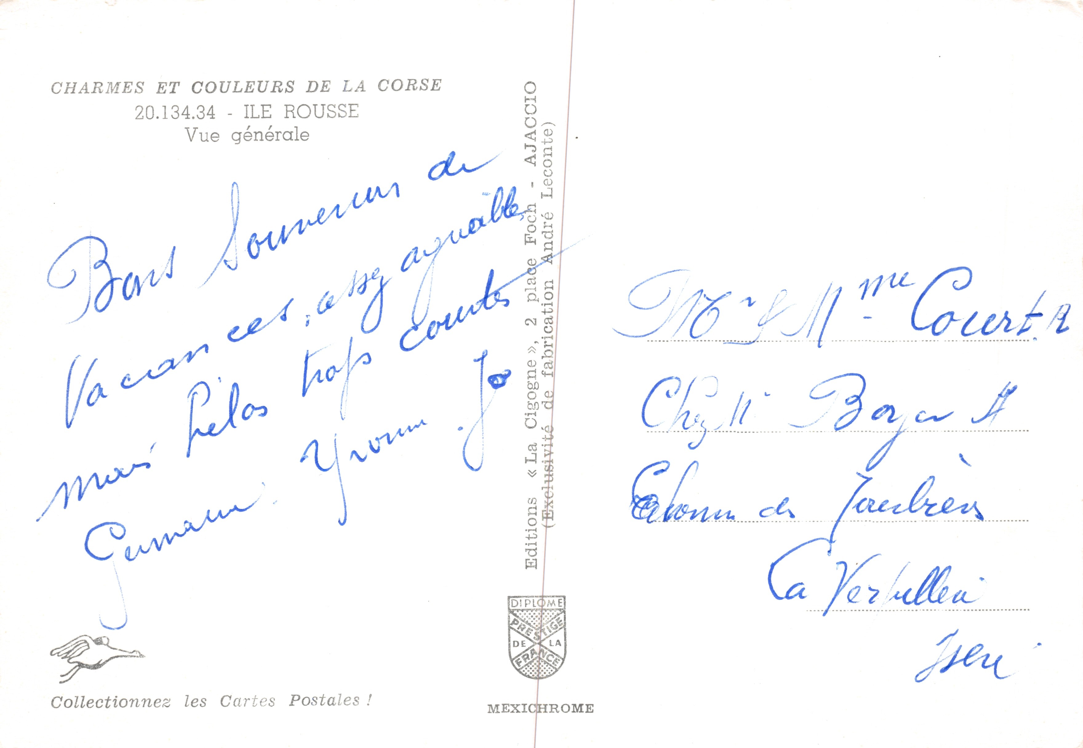 Ile Rousse — Vista general — Editions La Cigogne, serie 20.134.34 — Reverso