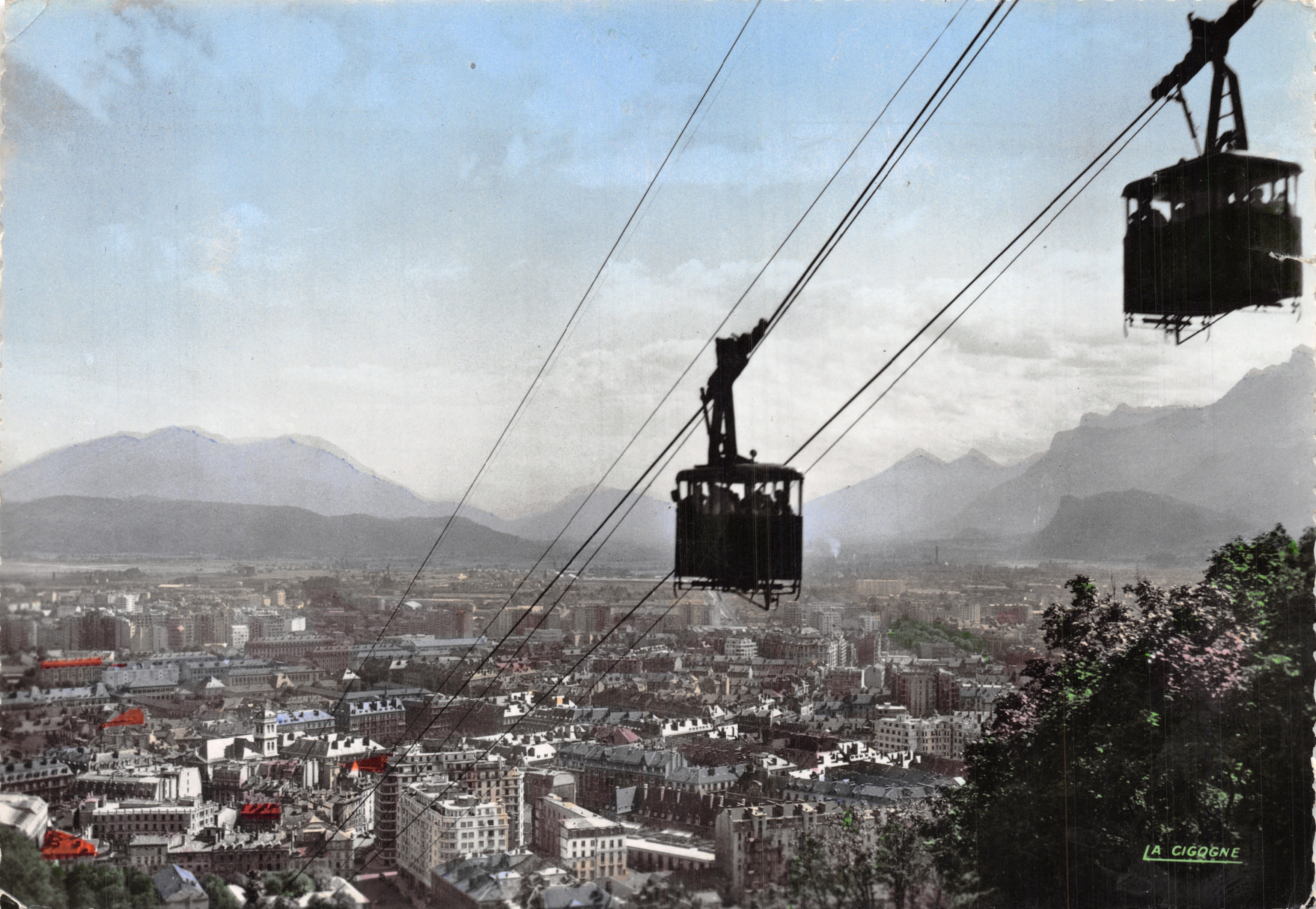Grenoble — view from the cable car — publisher La Cigogne, n° 38.998.71