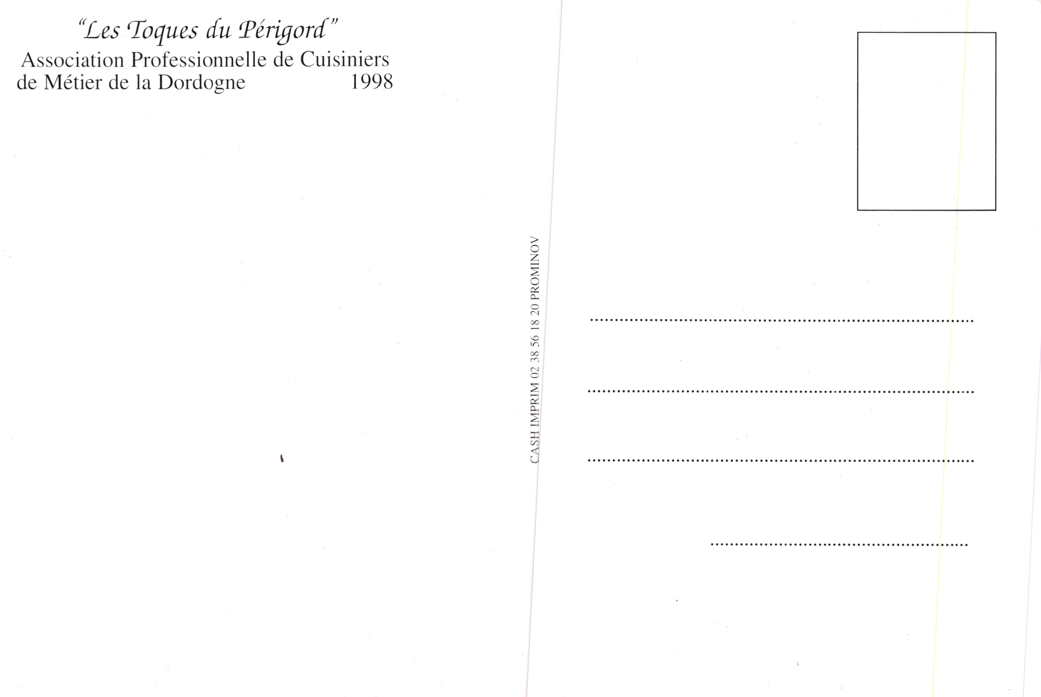 Le Cuffie del Périgord — gruppo di cuochi — editore Conseil Général de la Dordogne — Verso