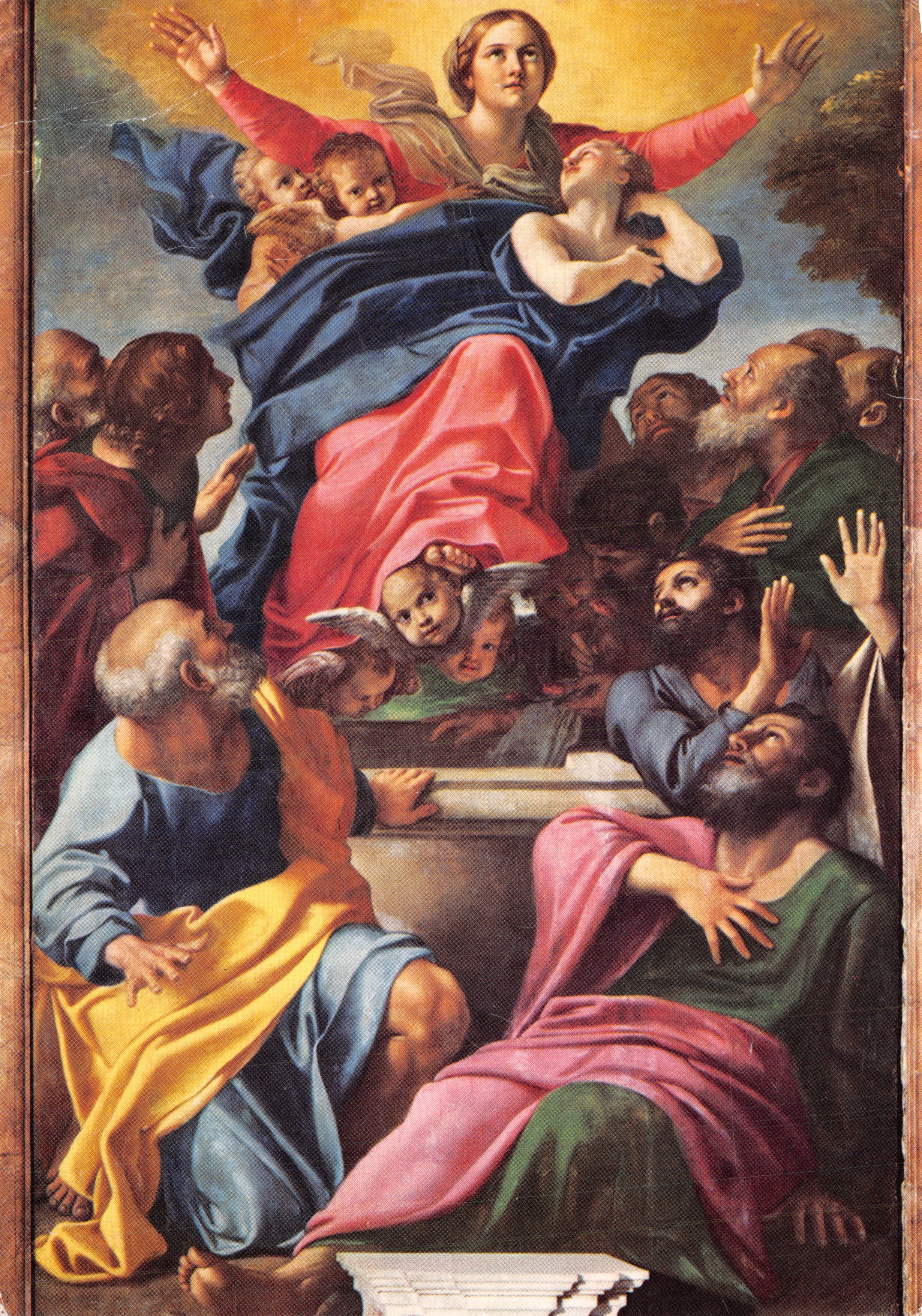 Roma - Kerk van S. Maria del Popolo — De Verheffing van de Maagd door Annibale Carracci (1560-1609) — Editie PP. Agostiniani