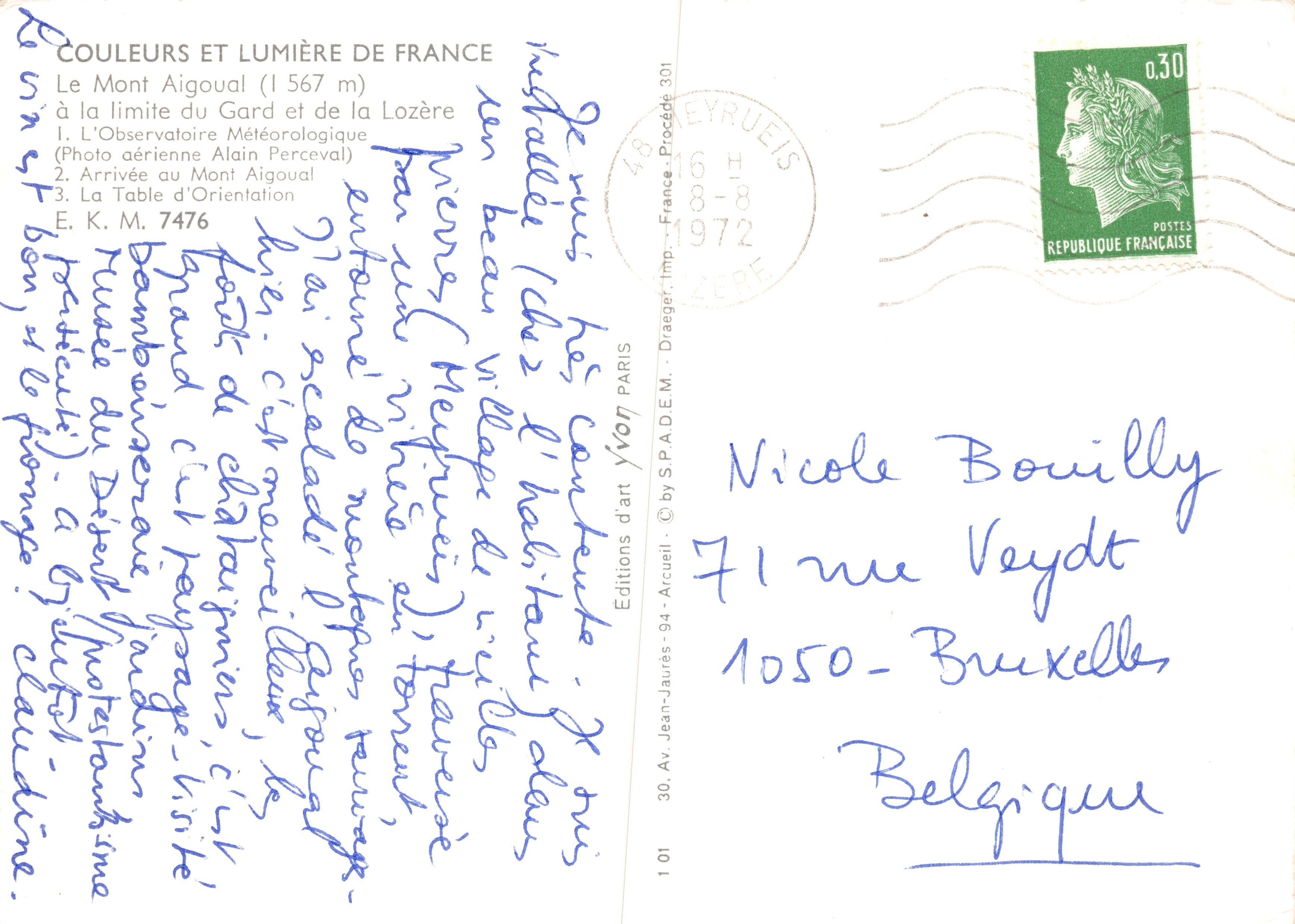 Mont Aigoual — Meteorologisch observatorium en Oriëntatietafel — Éditions Jean-Jaurès — Achterkant