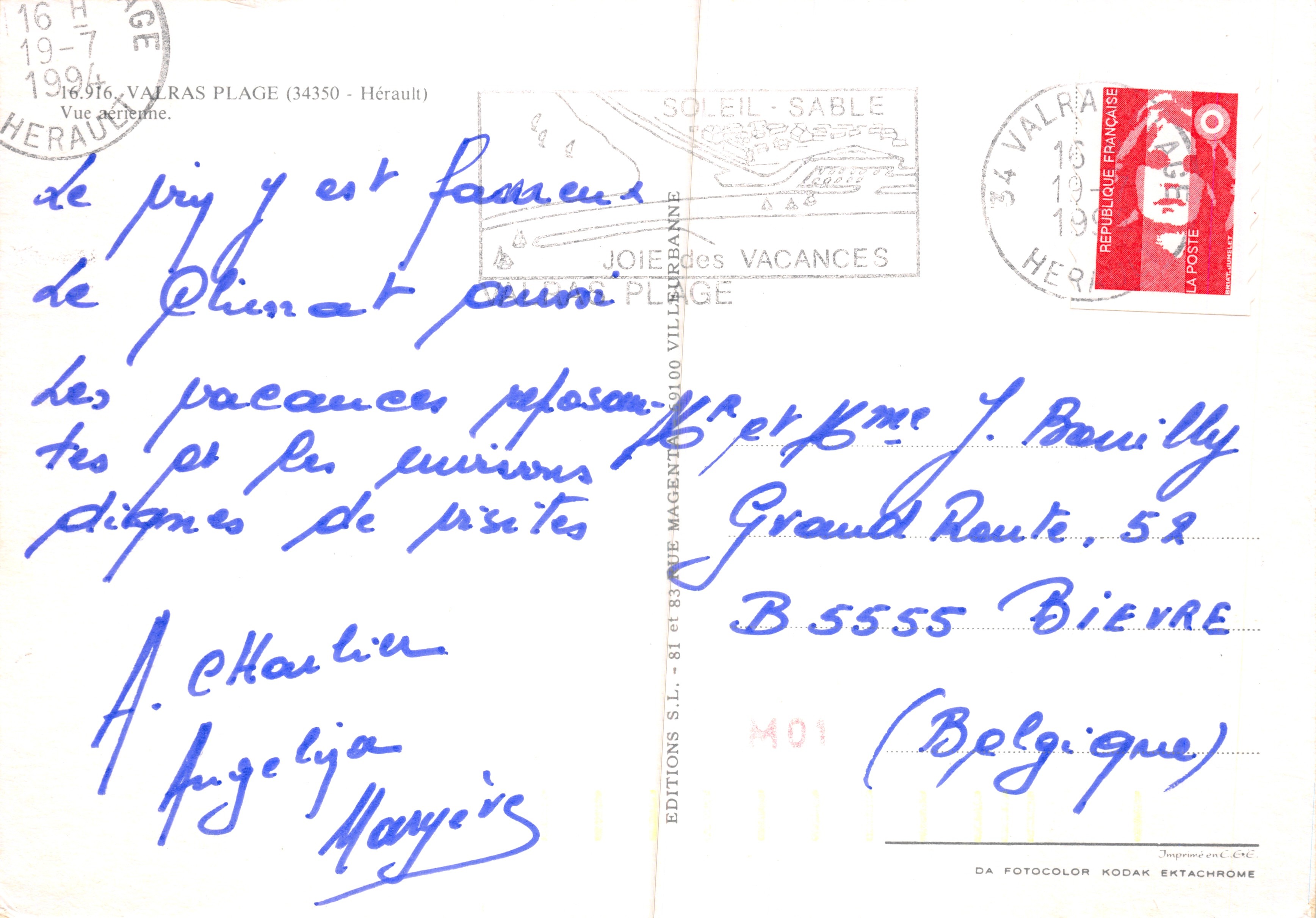 Valras Plage — luchtfoto van de haven en de stranden — Éditions Joie des Vacances — Achterkant