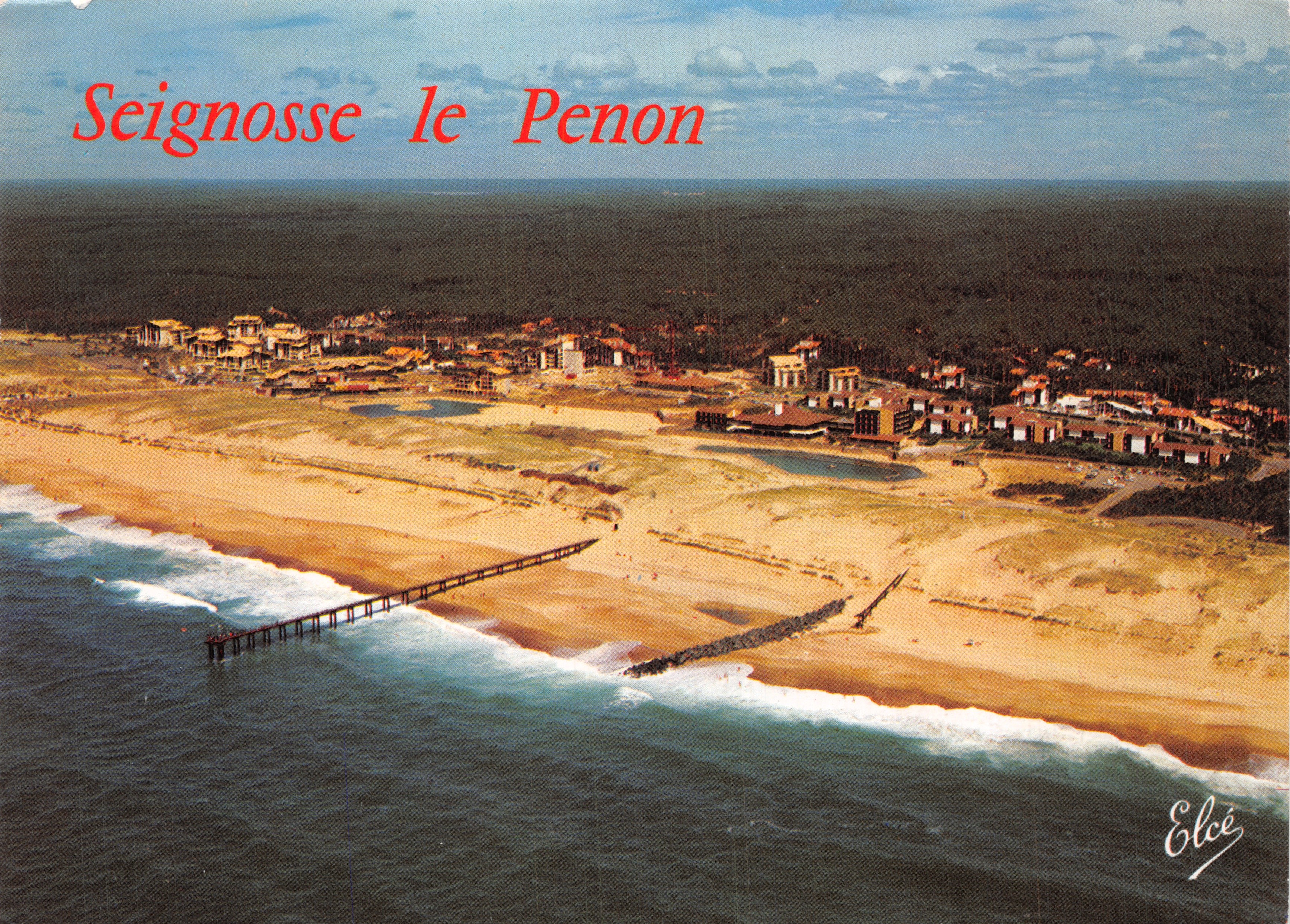 Seignosse le Penon — vista aérea del complejo costero con muelle — editor Elcé