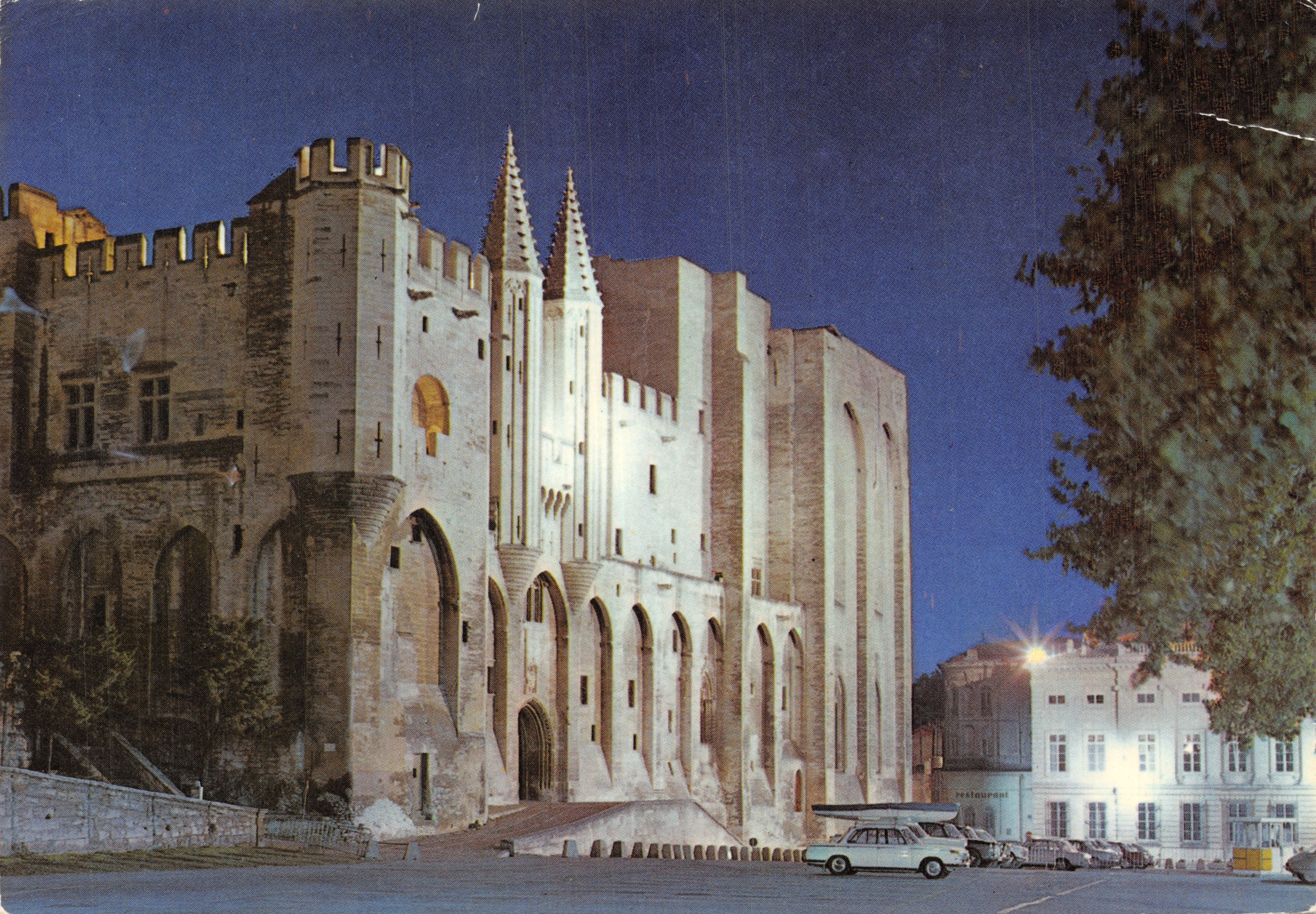 Avignon — Paleis van de Pausen, 's nachts — Éditions J.B. Avignon