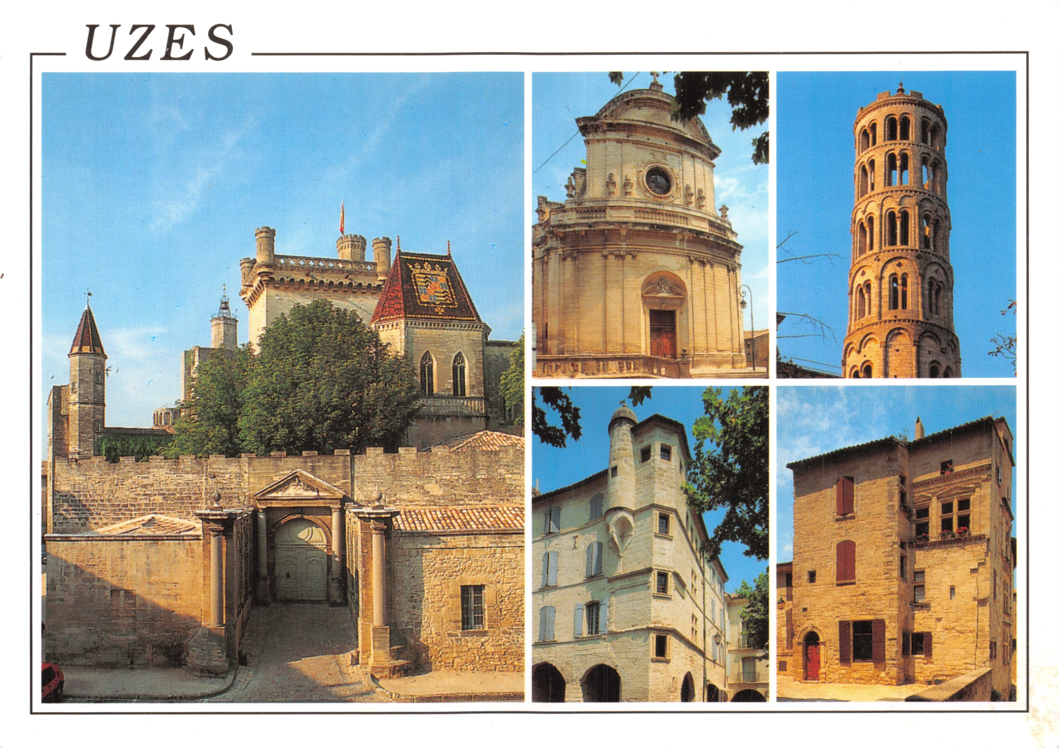 UZES — Vue de la cité médiévale avec château, église et tour — Éditions D'ONCOLOR