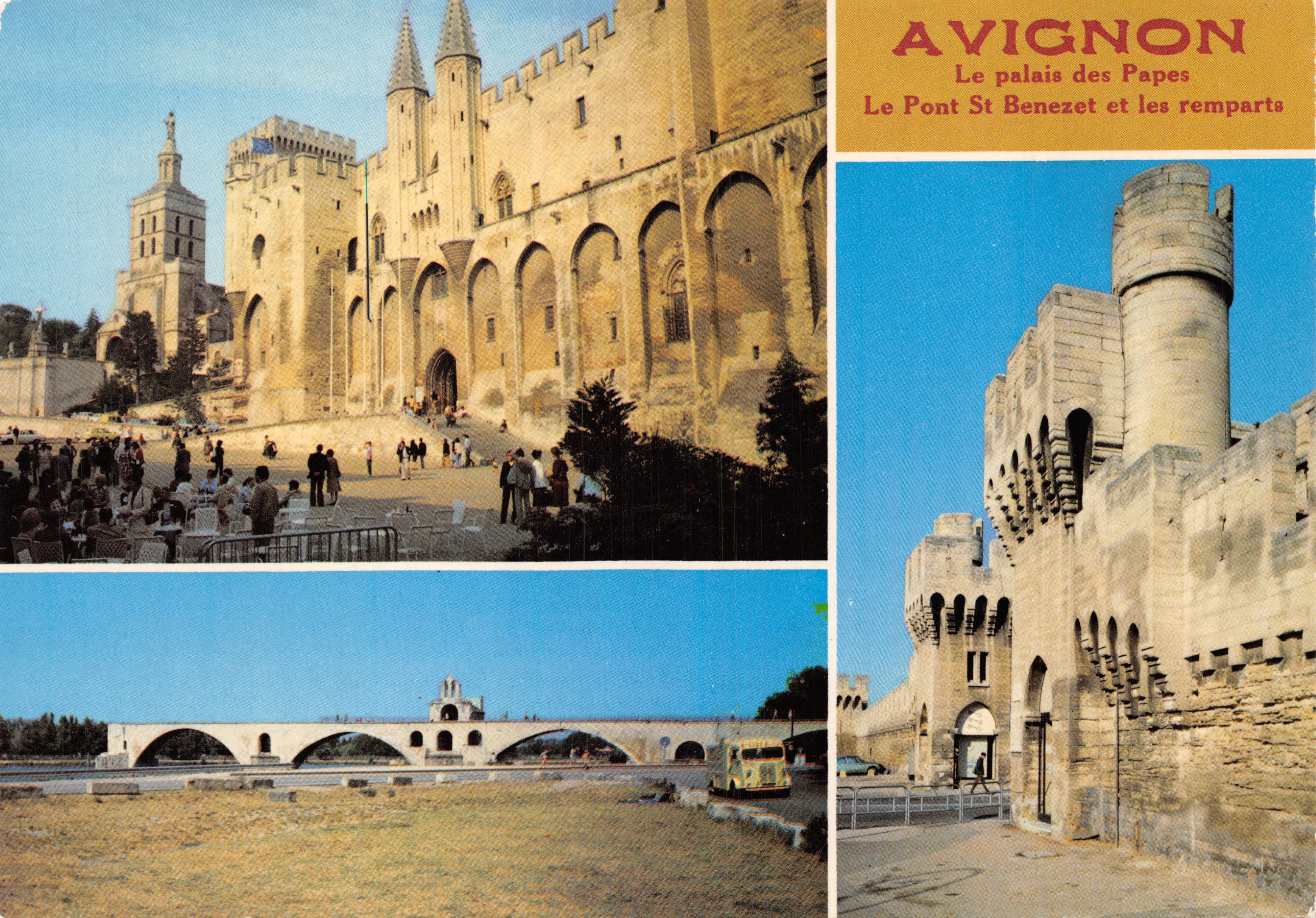 Avignon — Le Palais des Papes, Le Pont Saint-Bénézet et les remparts — Éditeur ADIA, n° 2118