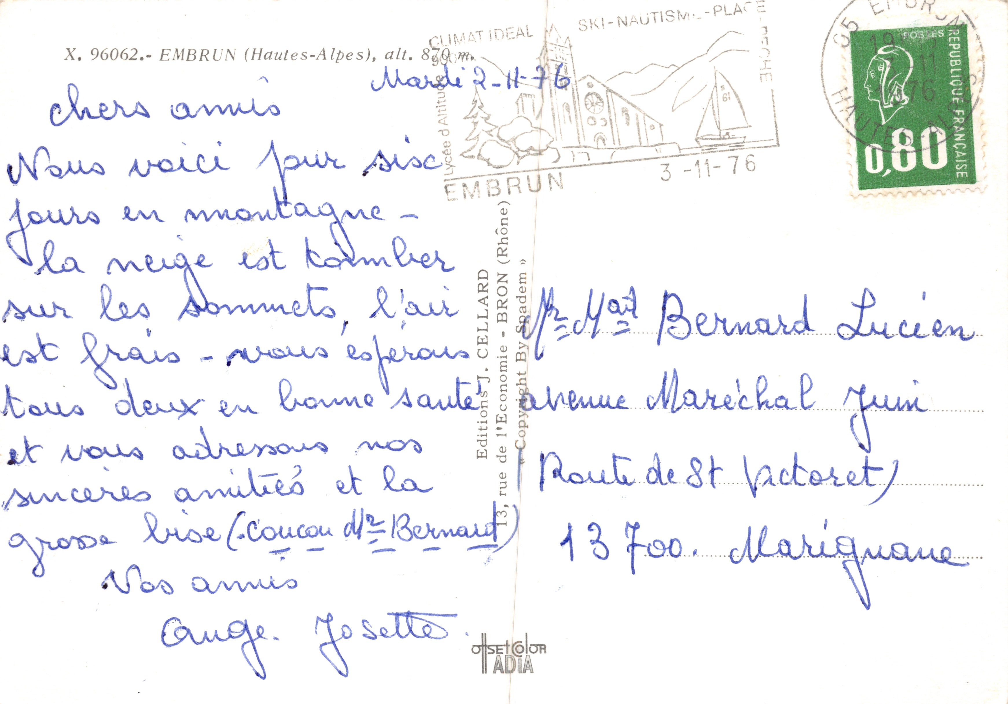 Embrun — vista panorámica y playas — Éditions de l'Économie (Rhône) — Reverso