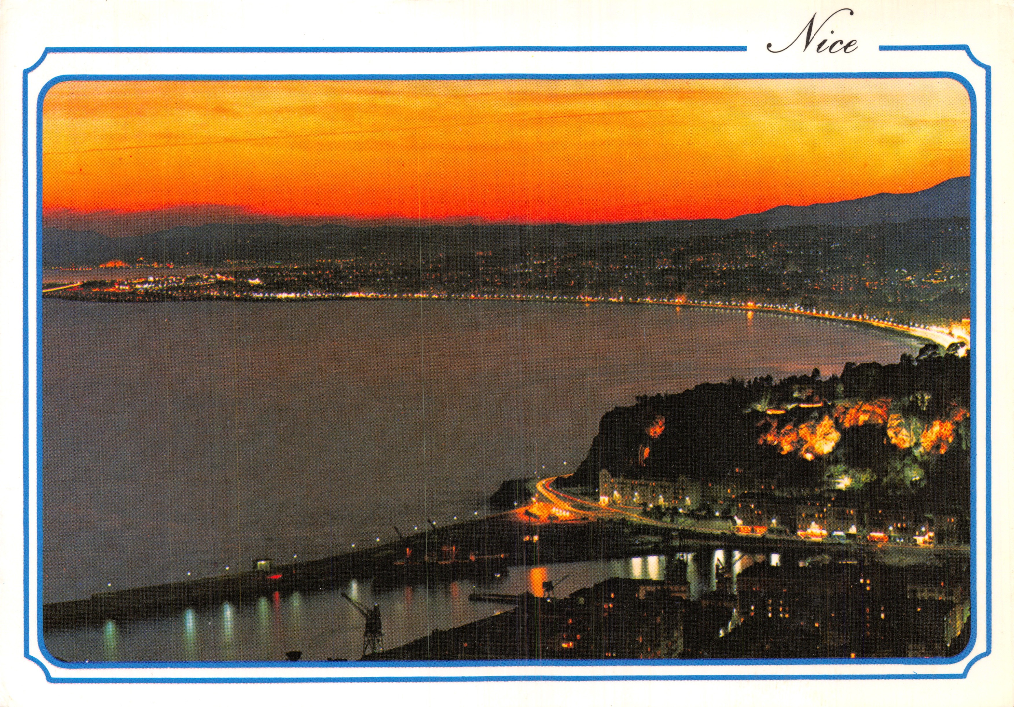 Nice — vue du port et de la baie la nuit — Éditions Cimiez