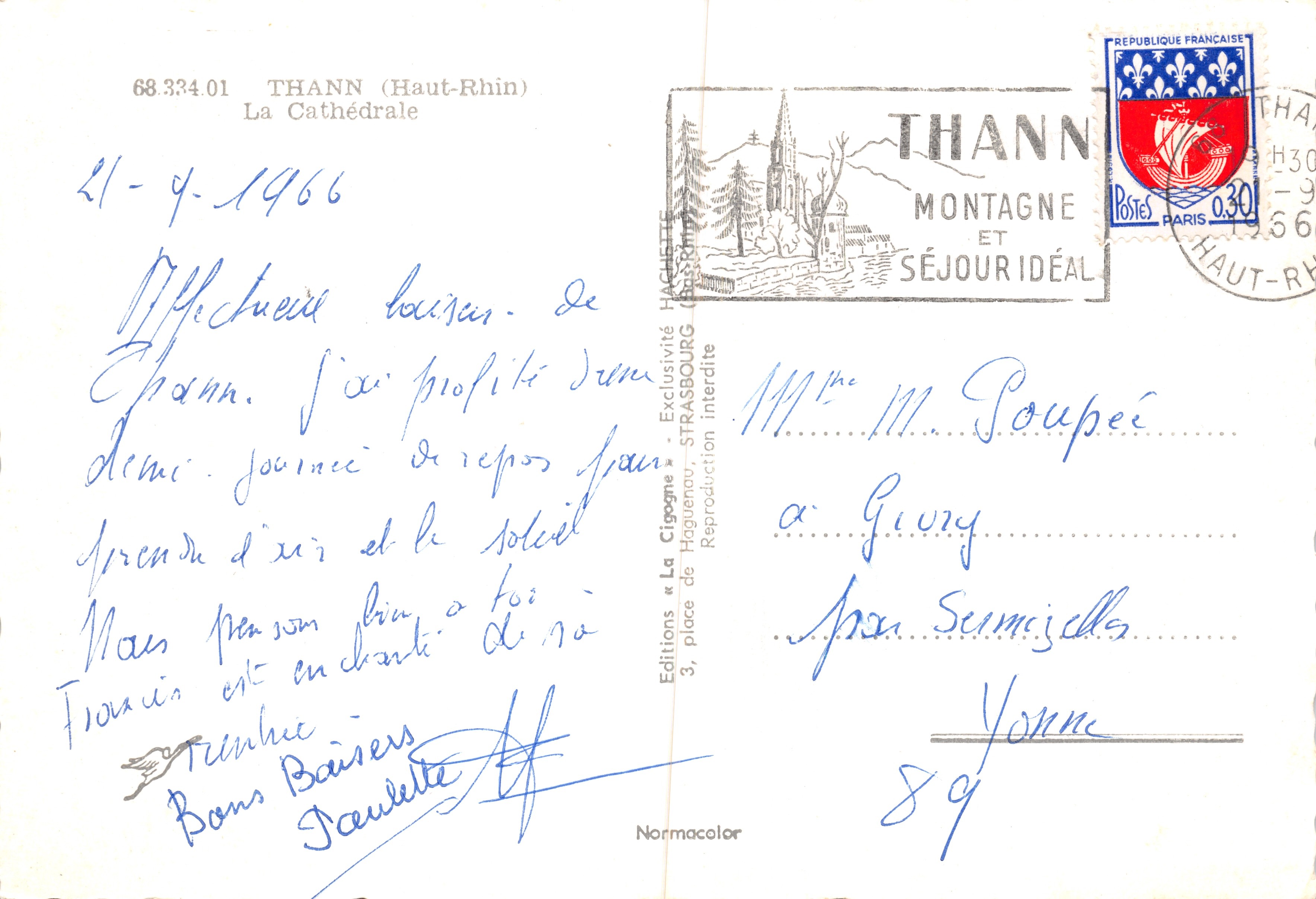 Strasburgo — Cattedrale di Notre-Dame — editore LA CIGOGNE — Verso