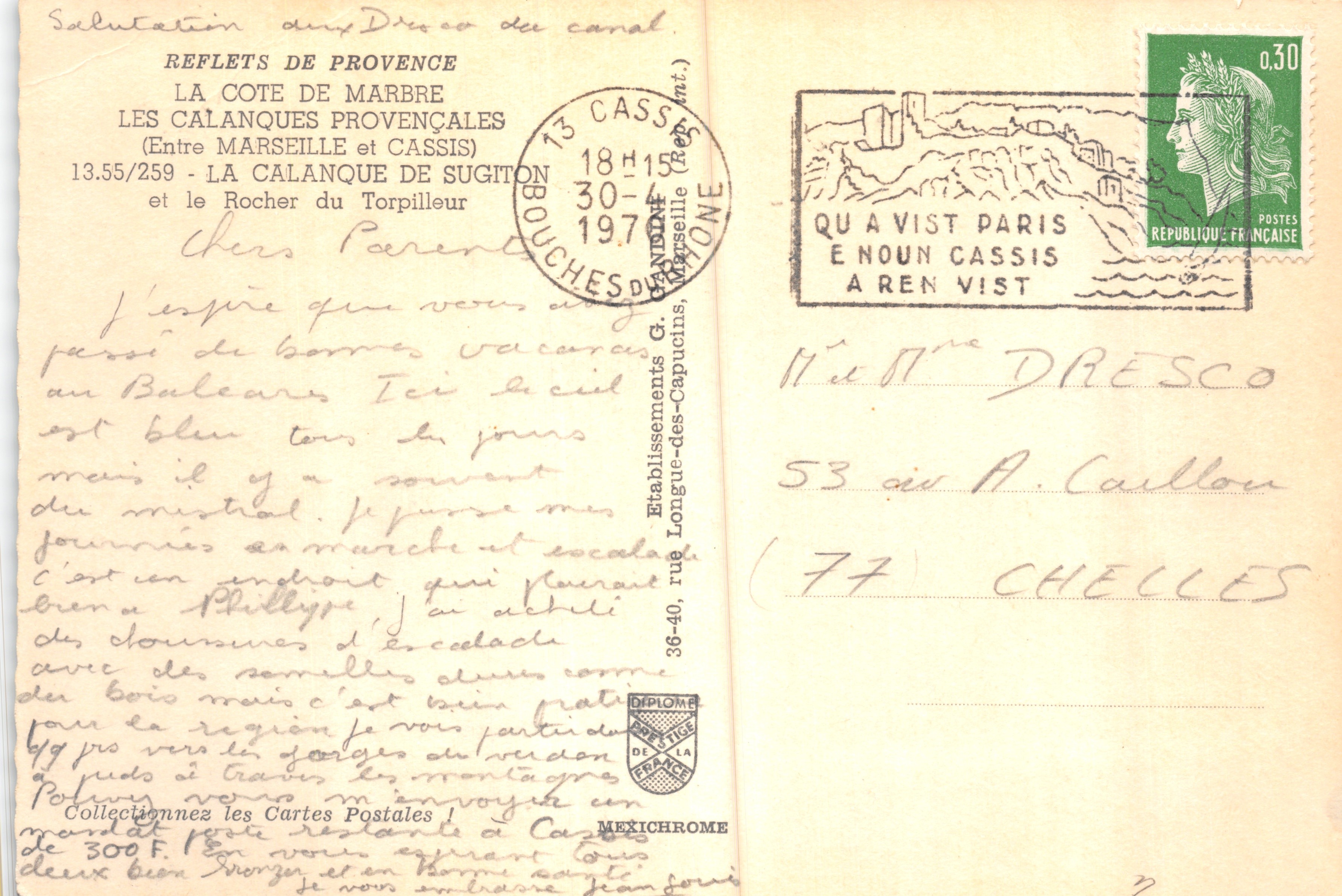 Calanques de Signon - Vista dei Fossili del Torpilleur — editore IRIS — Verso