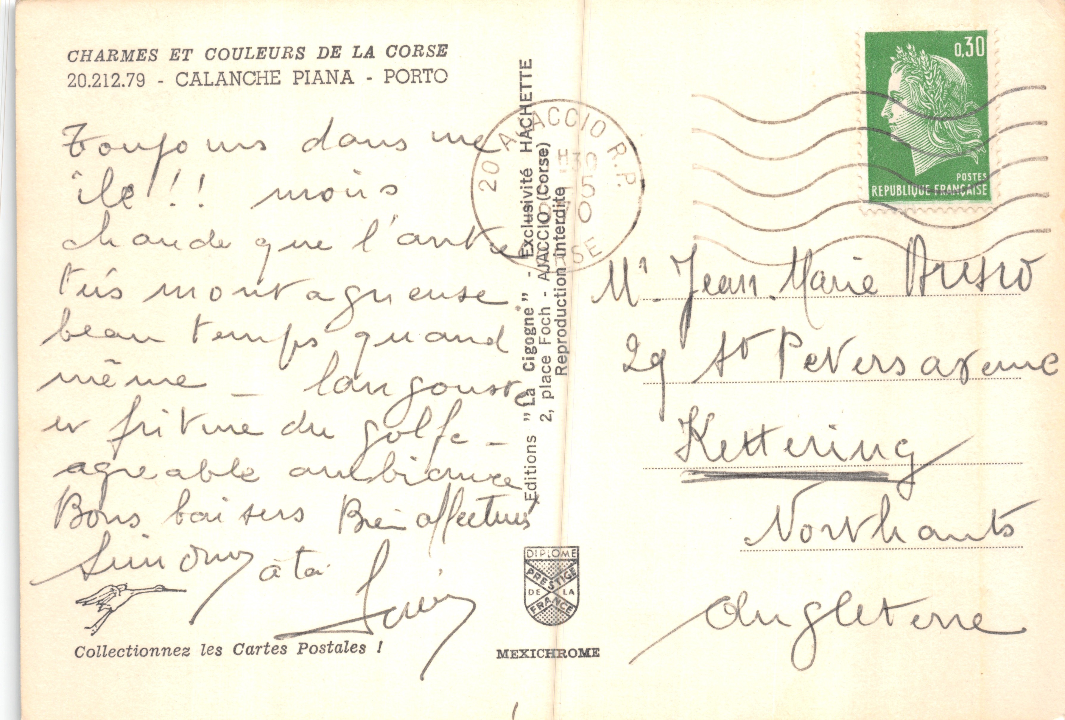Calanche de Piana-Porto — paesaggi rocciosi e costieri — Éditions 'La Cigogne' (MEXICHEROME) — Verso