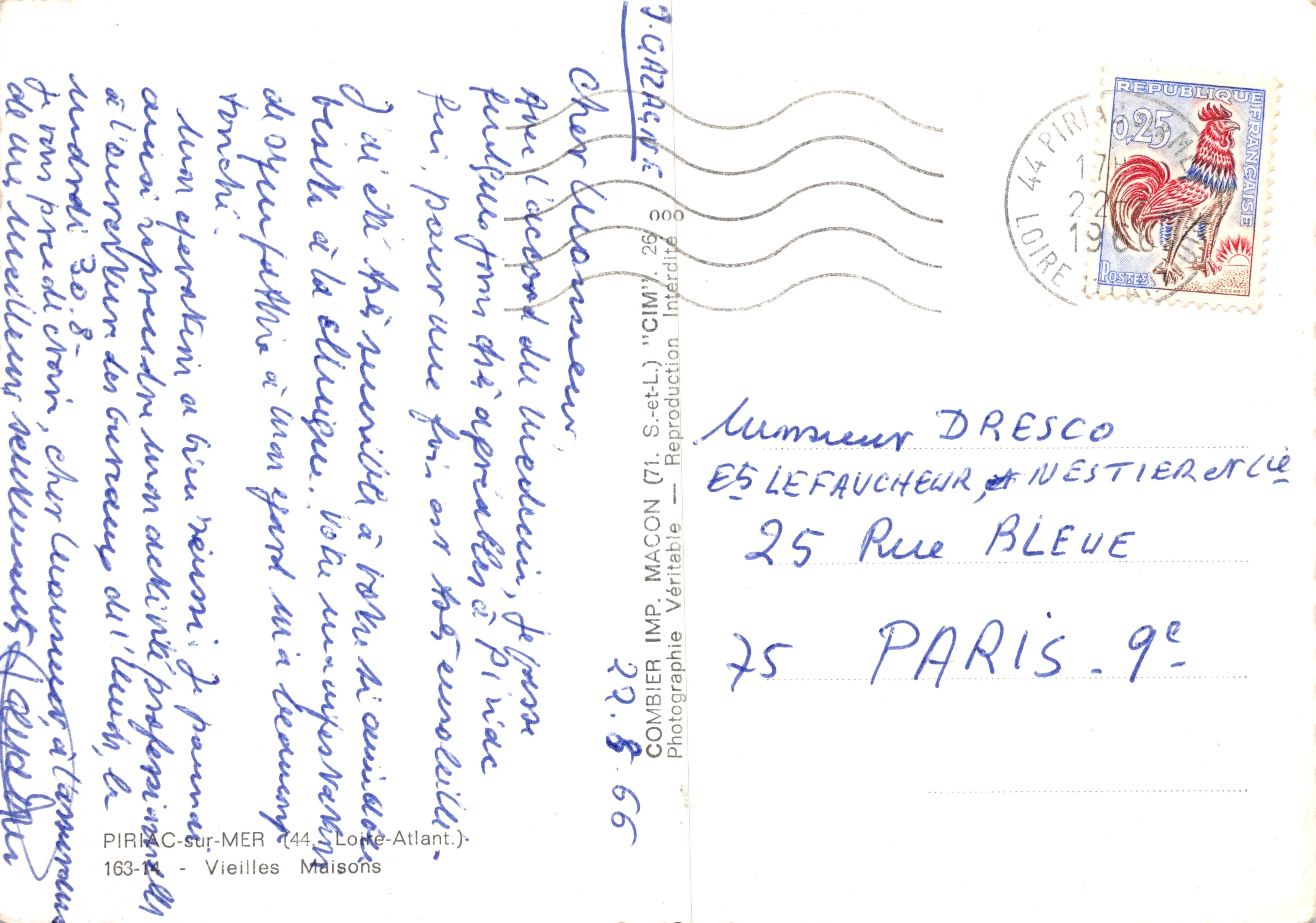 Piriac-sur-Mer — Case antiche — Editore: Combier — Verso
