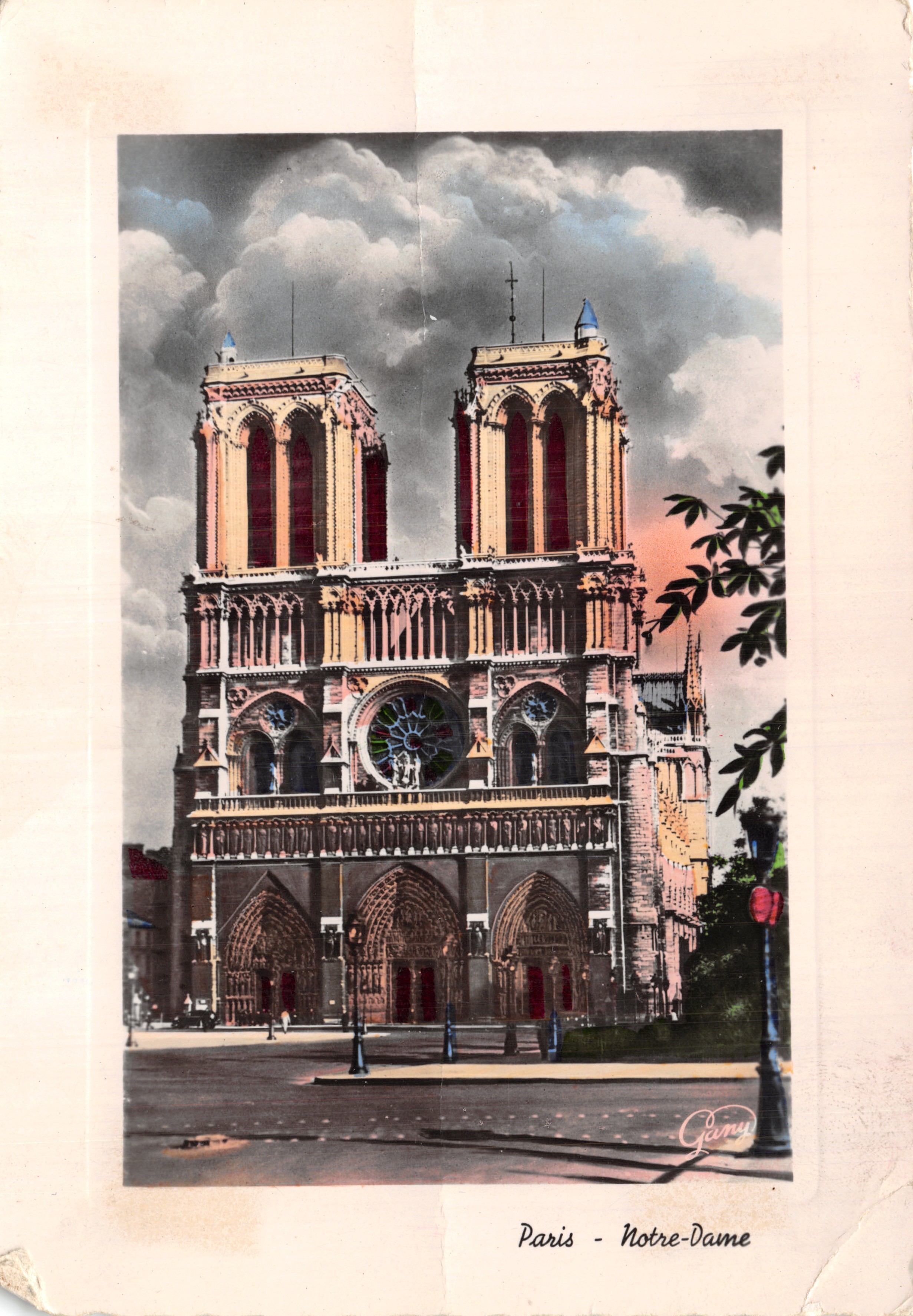 Parijs - Notre-Dame — voorgevel van de gotische kathedraal — uitgever Gamy