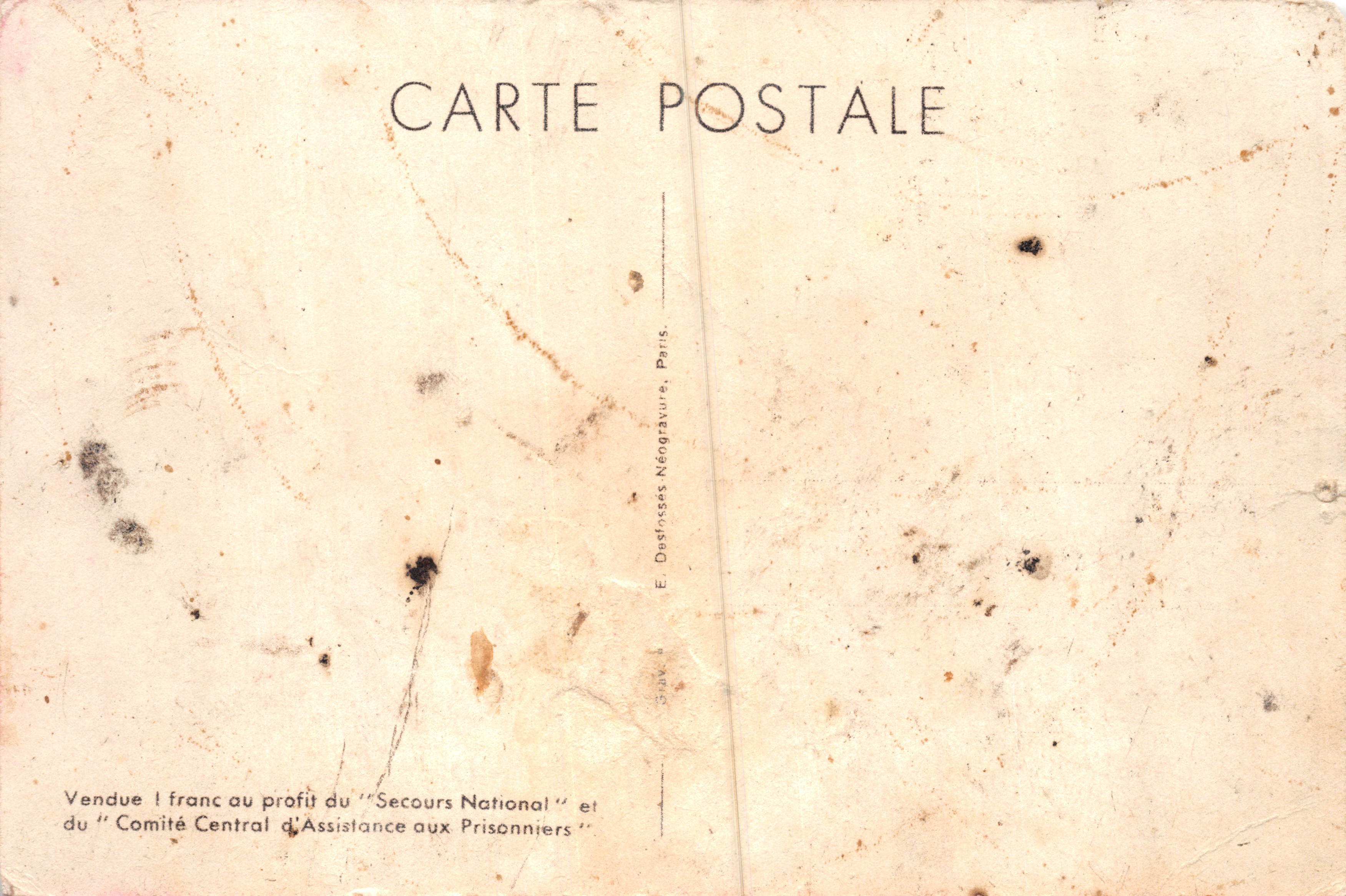 Philippe Pétain — militair portret — Reproductie verboden V.1199 — Achterkant