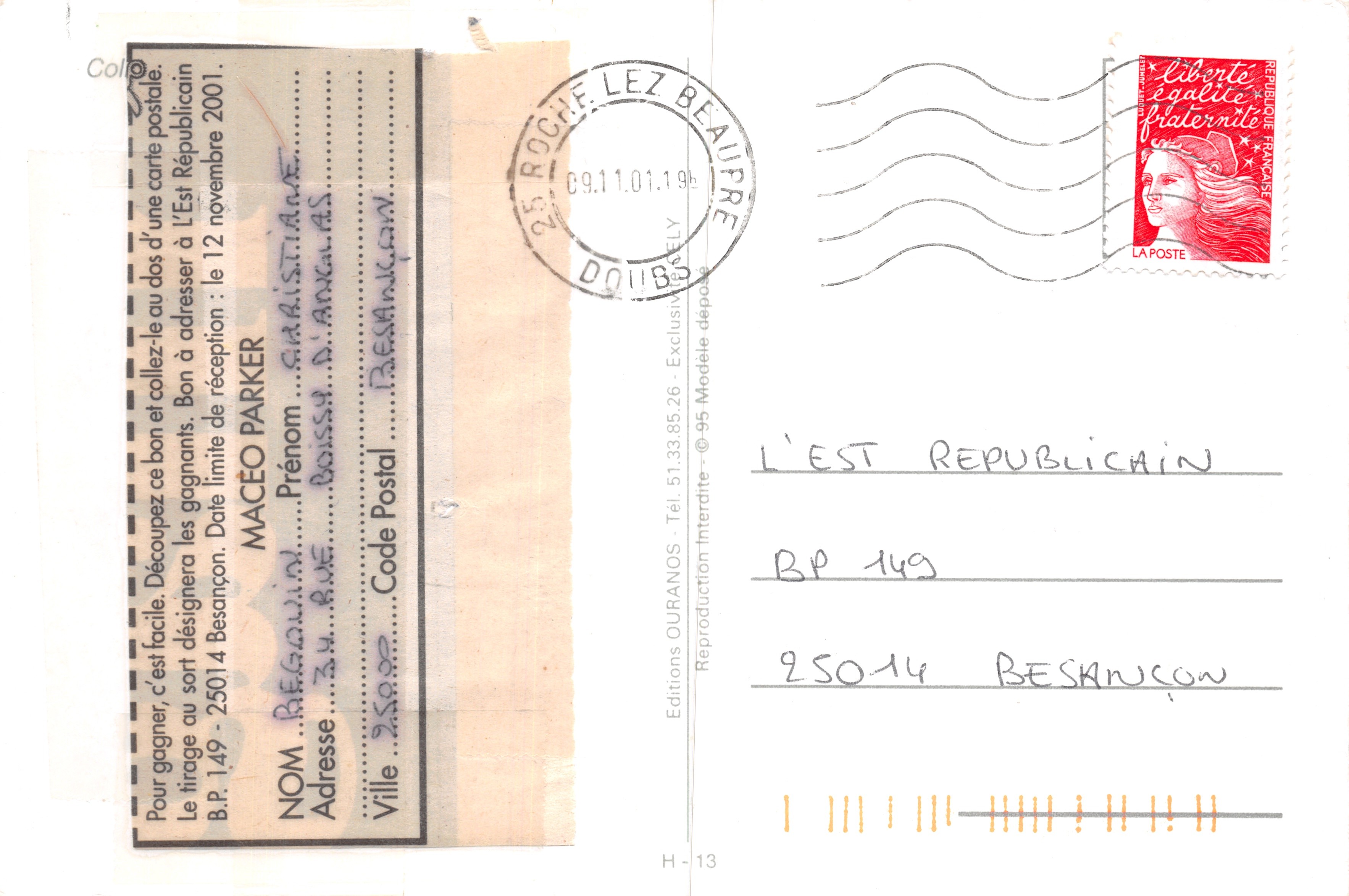 Feestelijke konijn — Verjaardag — D. Lebeau — Achterkant