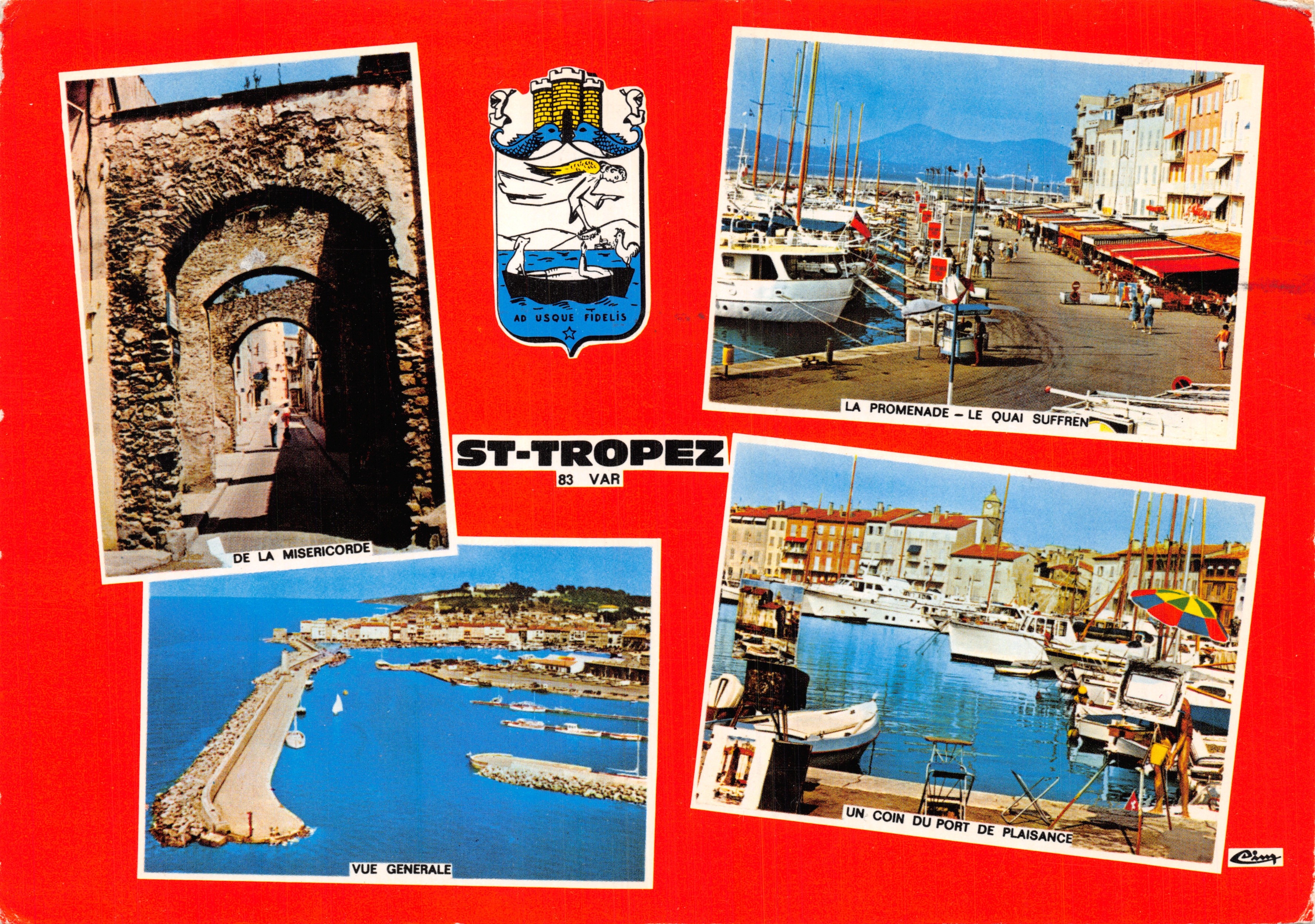 St-Tropez — vista general, la promenade Le Quai Suffren, la misericordia, un rincón del puerto de recreo — editor Combier Imprimeur (71. S.&L.)
