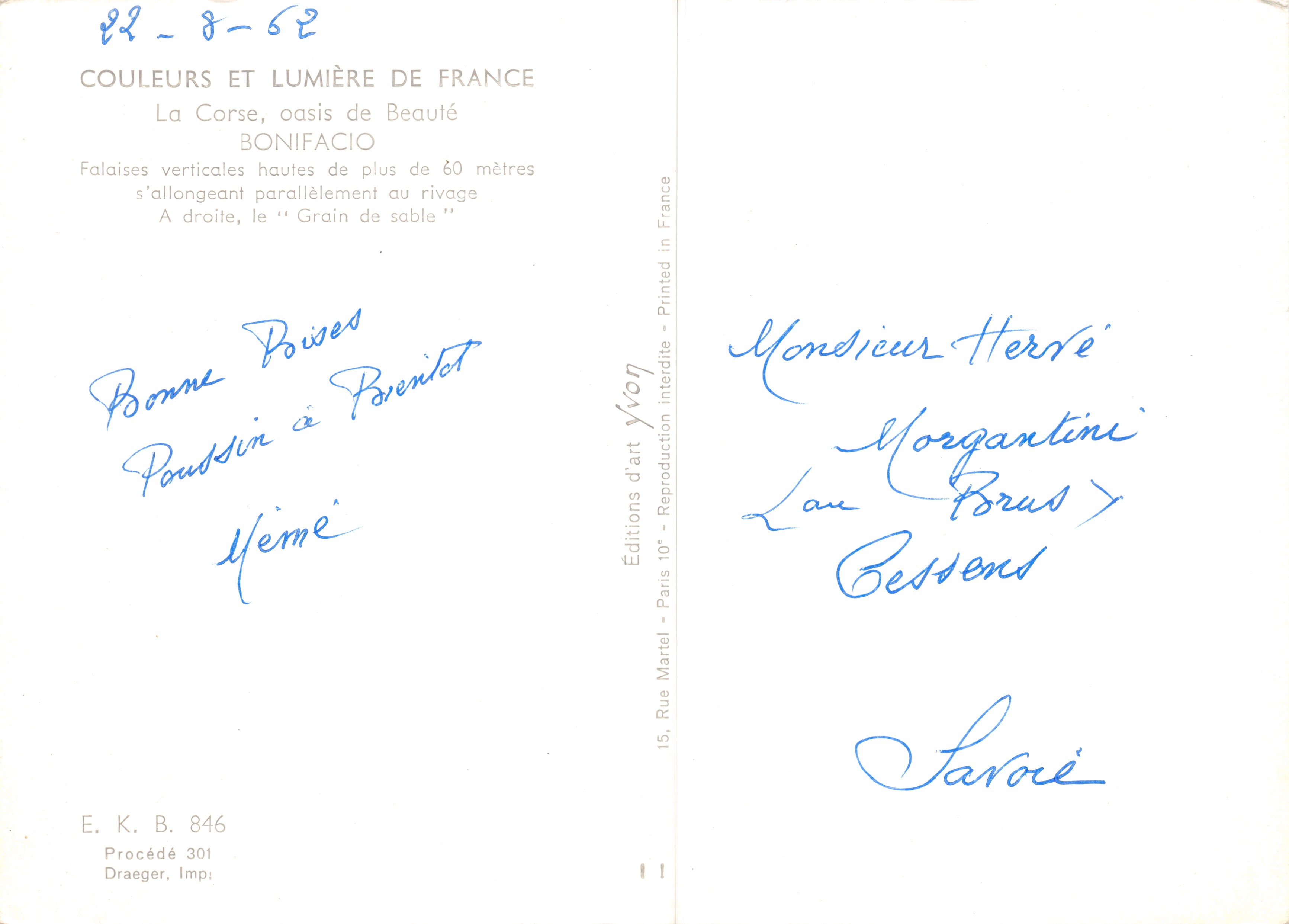Bonifacio — verticale kliffen en « Grain de sable » — Éditions d'art Yvon — Achterkant