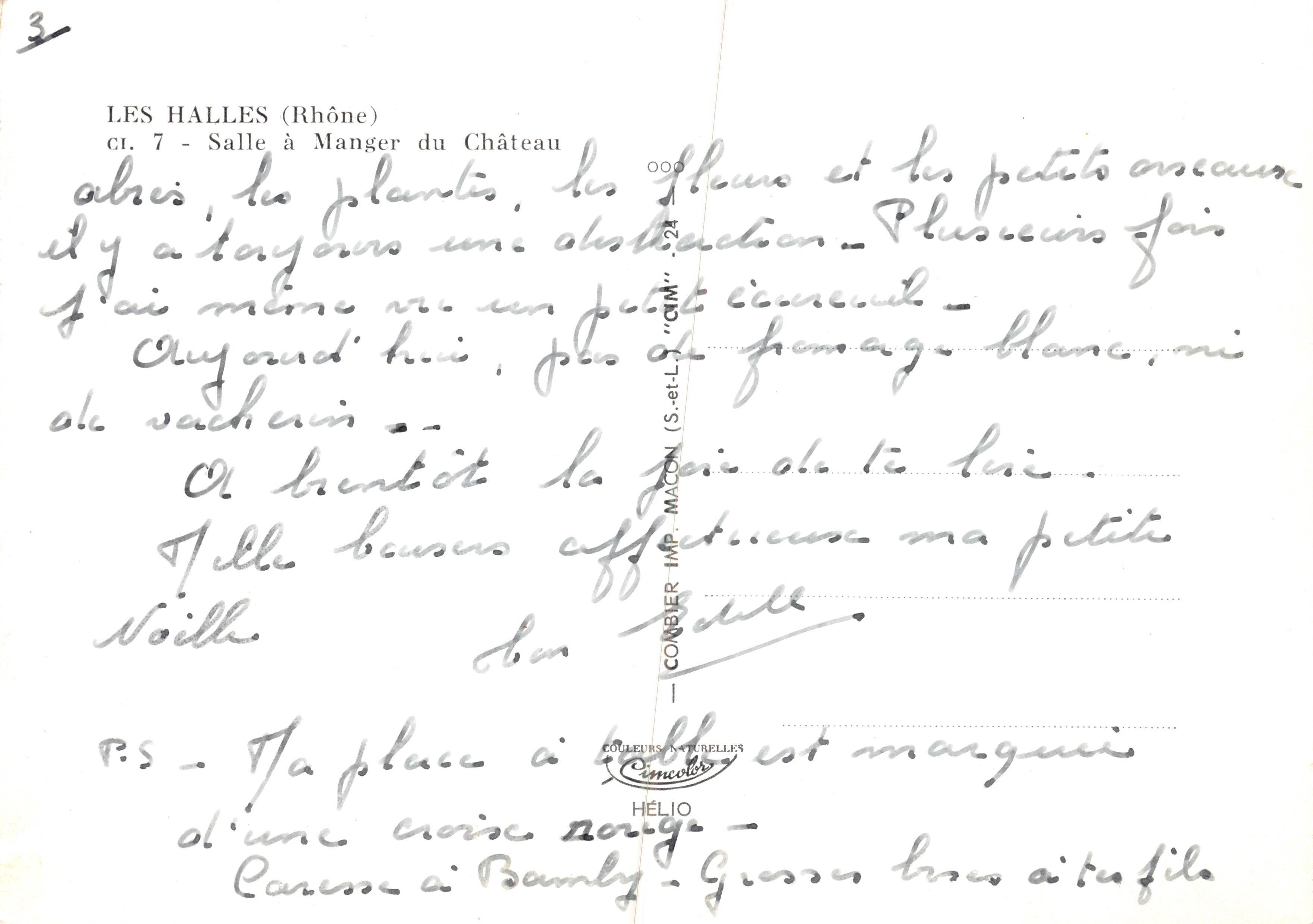 Sala da Pranzo del Castello — Les Halles (Rhône) — editore CIM — Verso